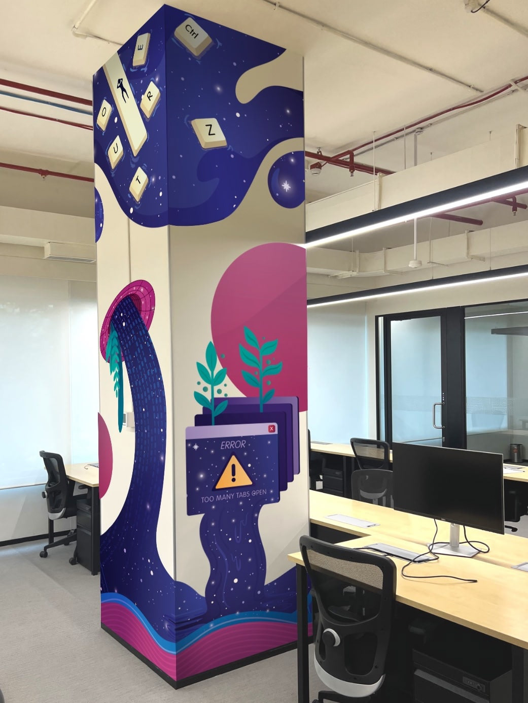 Engingeering & AI room: Pillar mock-up
