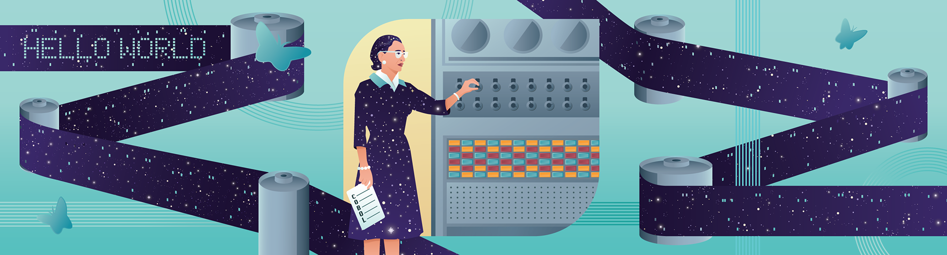 Grace Hopper room: Digital art for vinyl wallpaper