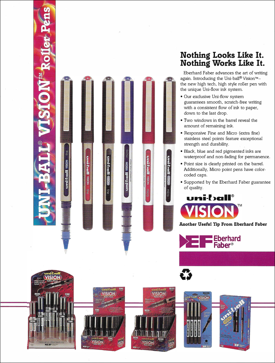 Uni-ball Vision Sell Sheet • Front