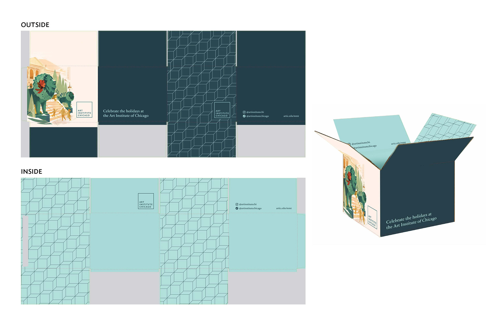 Promotional holiday box and mock-up.