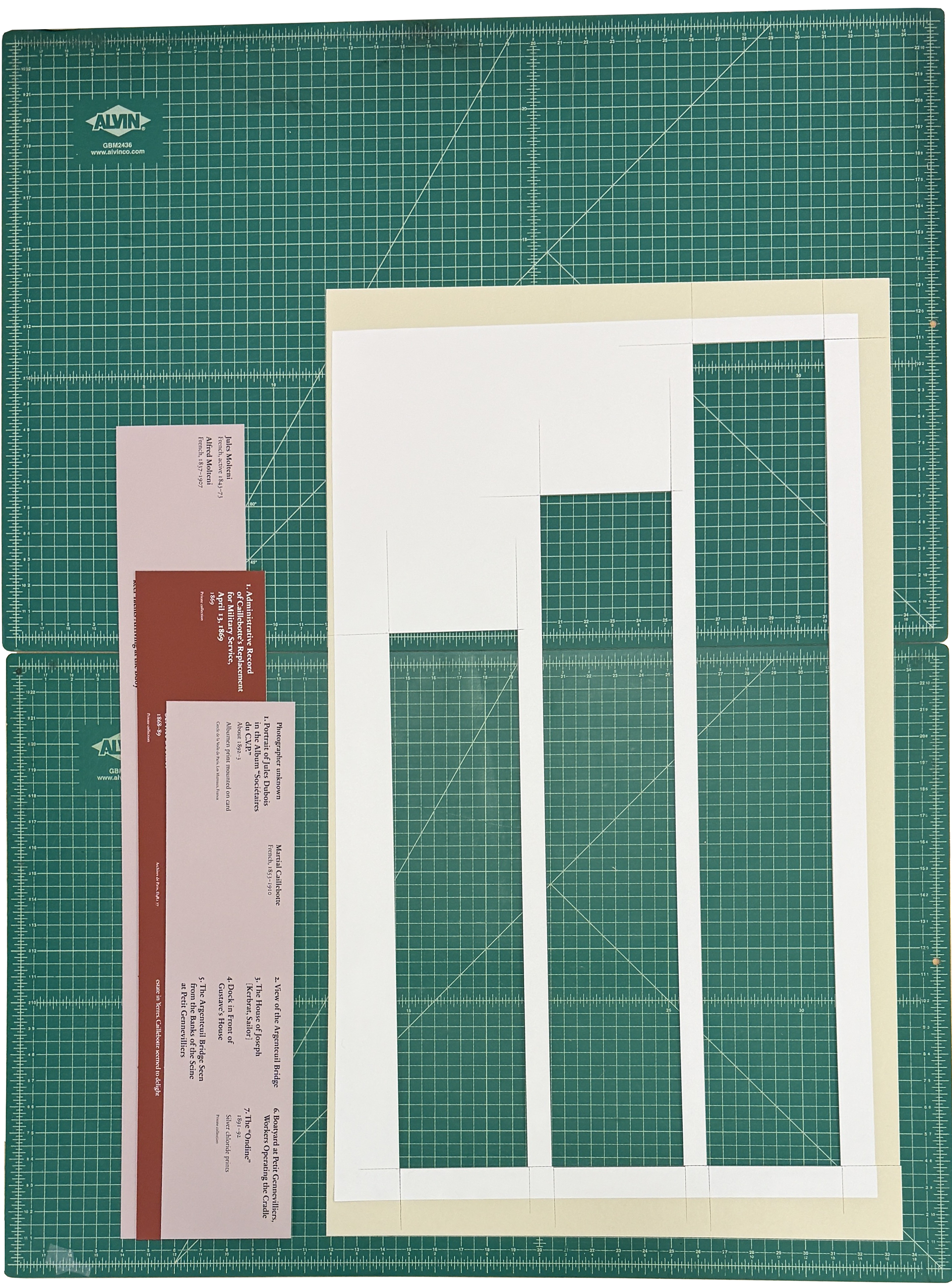 In-house production of mounted matte board labels.