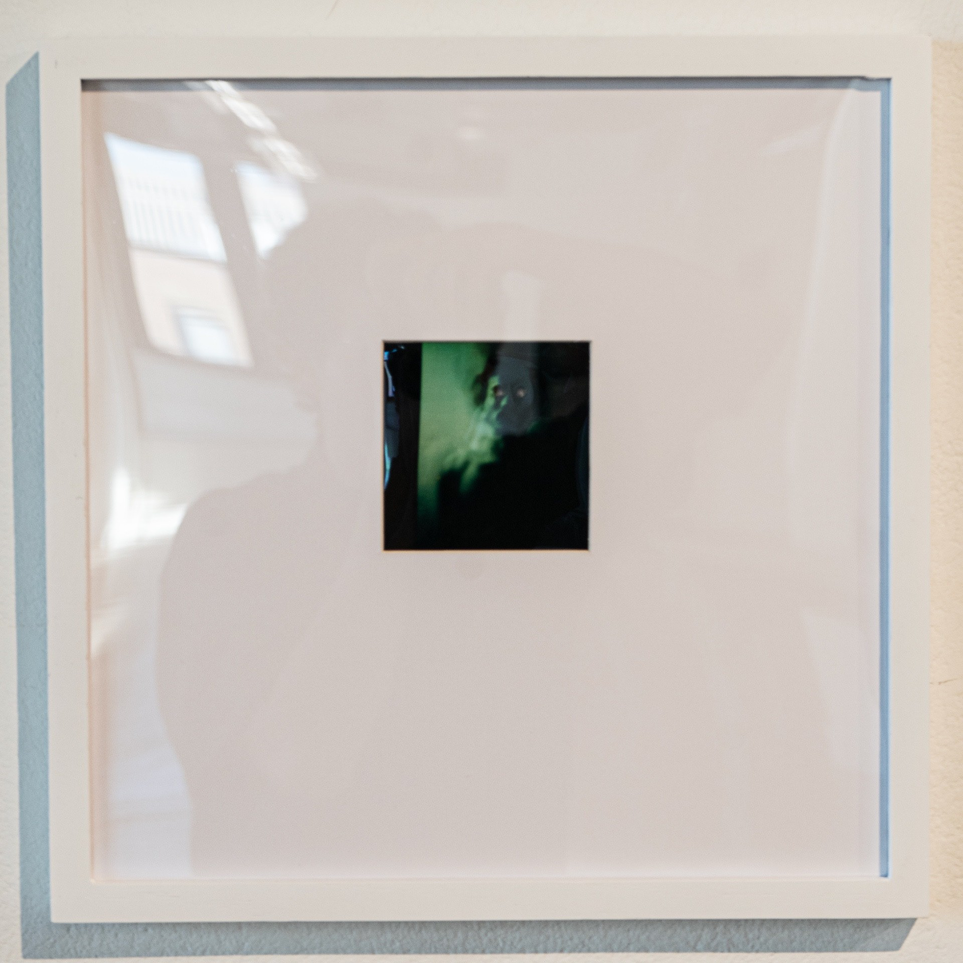 Juan Bosco Serna "Spirit Polaroid II," 2025. Altered Polaroid. 12 in × 12 in