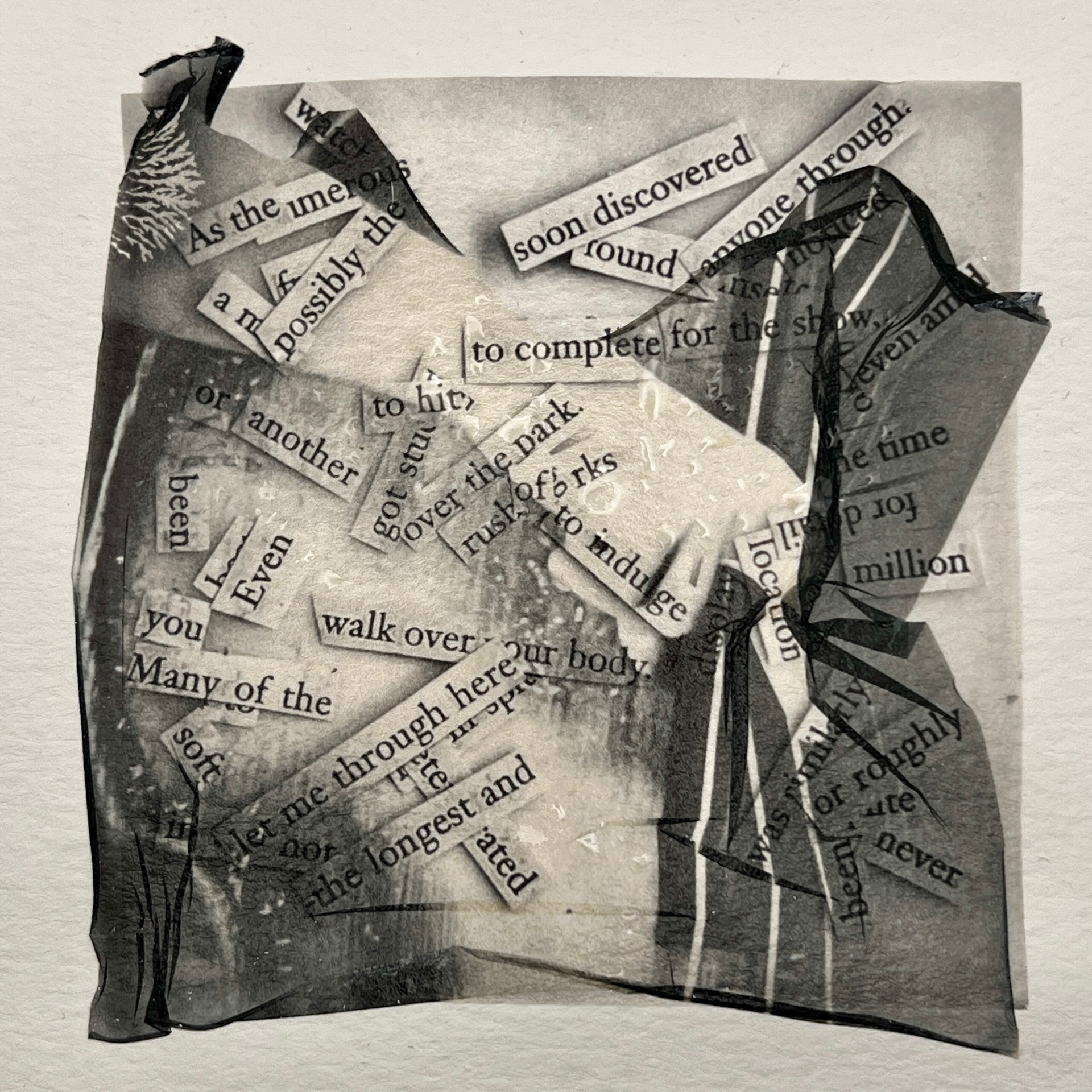 MJ Chuney "Improvisations," 2025. Layered Polaroid emulsion lifts, on cotton rag paper. 8 in × 8 in