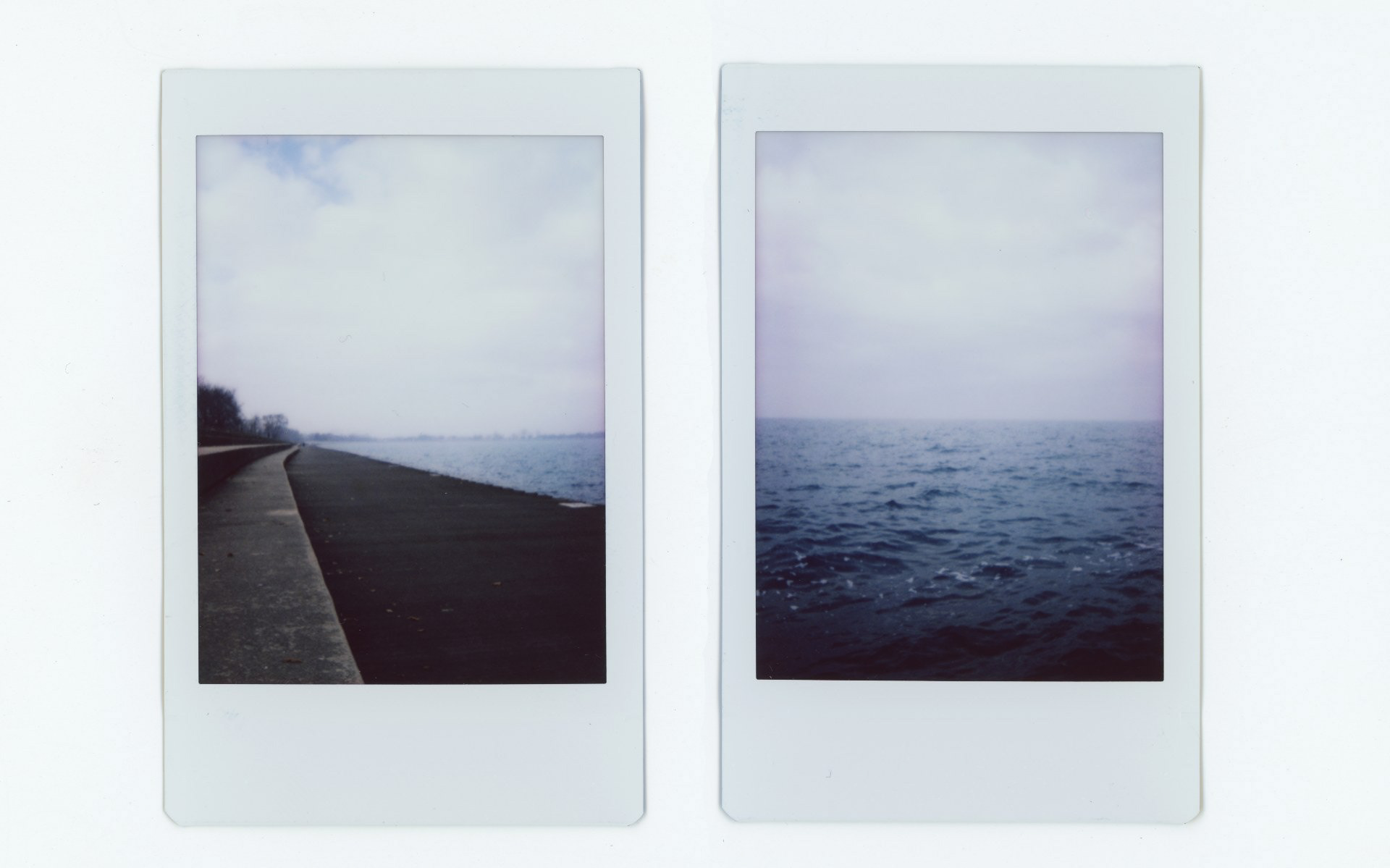 Mark Hawk "Lake Michigan," 2023. Instax Mini Diptych. 4 in × 6 in