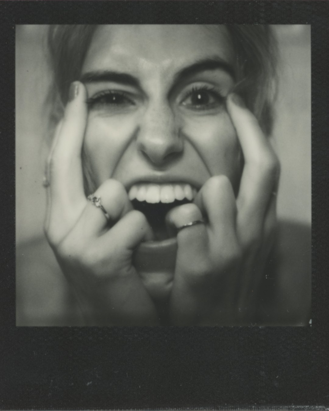 Riley Wisor "Riley Wisor; Series," 2025. Polaroid 600 film, altered using print media and acrylics.