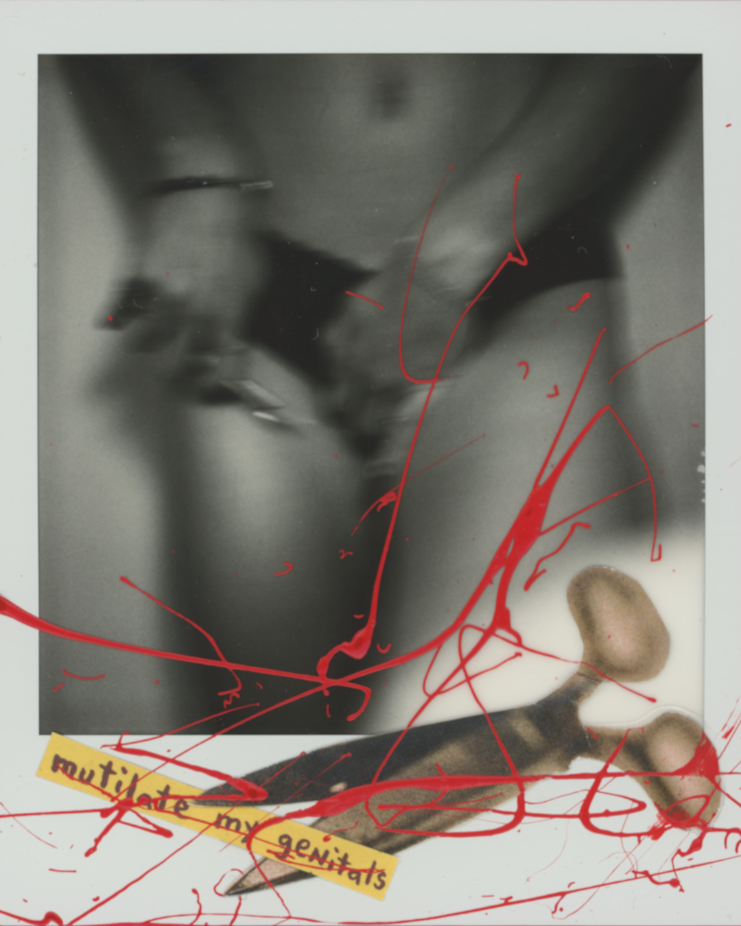 Riley Wisor "Riley Wisor; Series," 2025. Polaroid 600 film, altered using print media and acrylics.