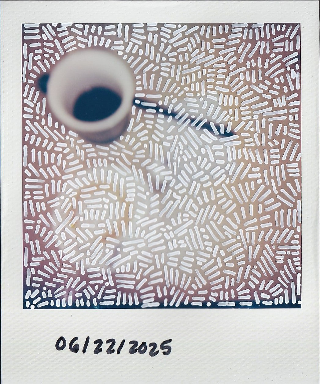 Brooks K. Eisenbise "Jitters," 2025. Polaroid. 3.5 in × 4.25 in