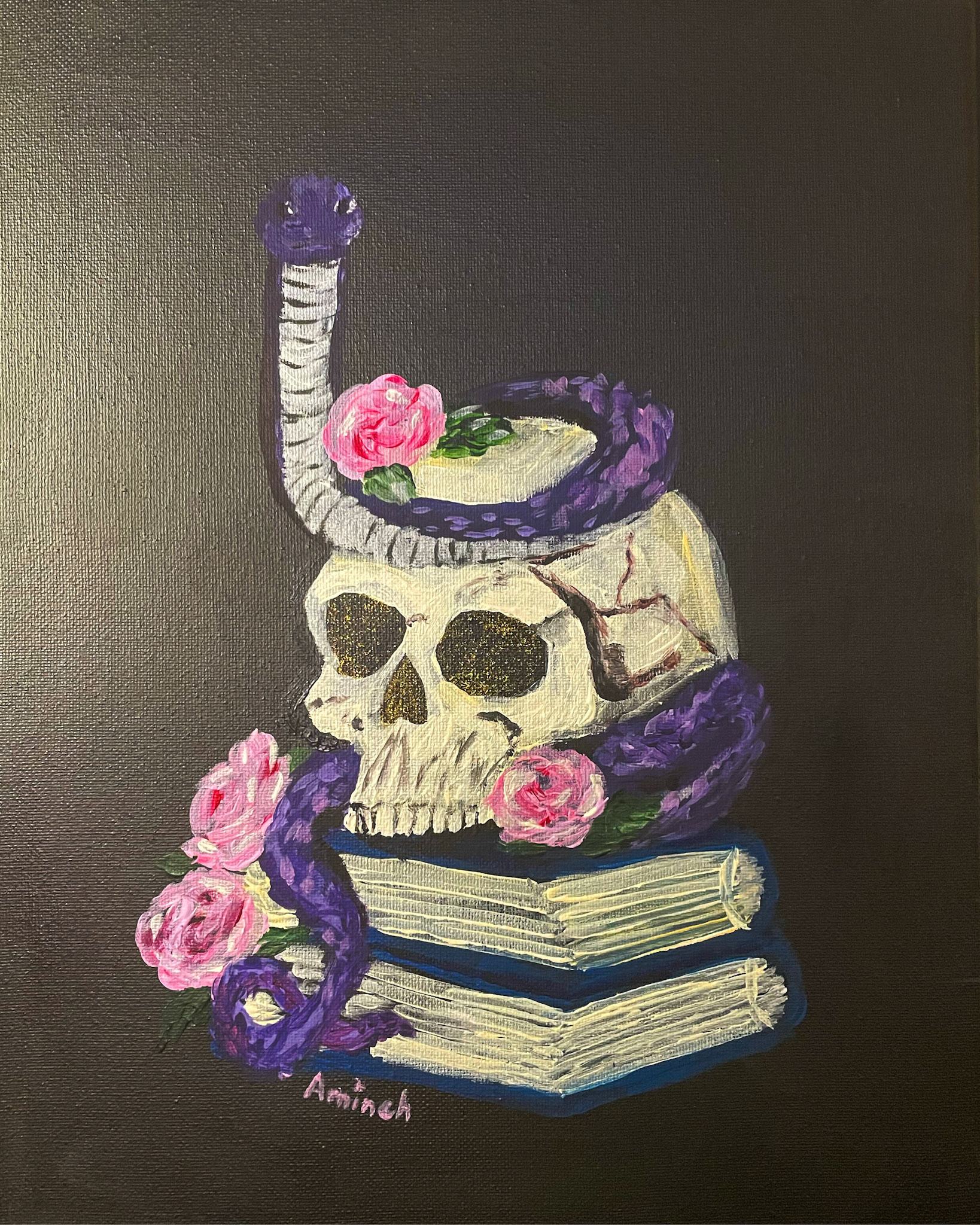 still life from statue, acrylic on canvas