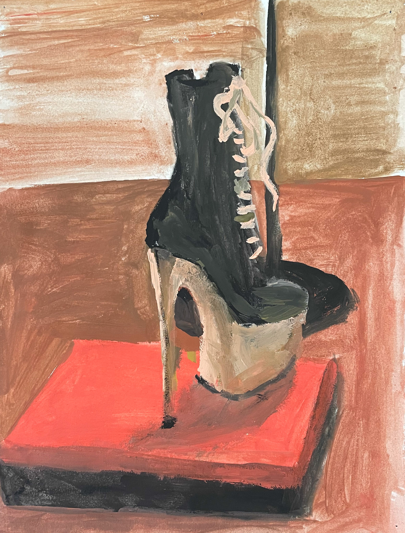 pole shoe, gouache on paper