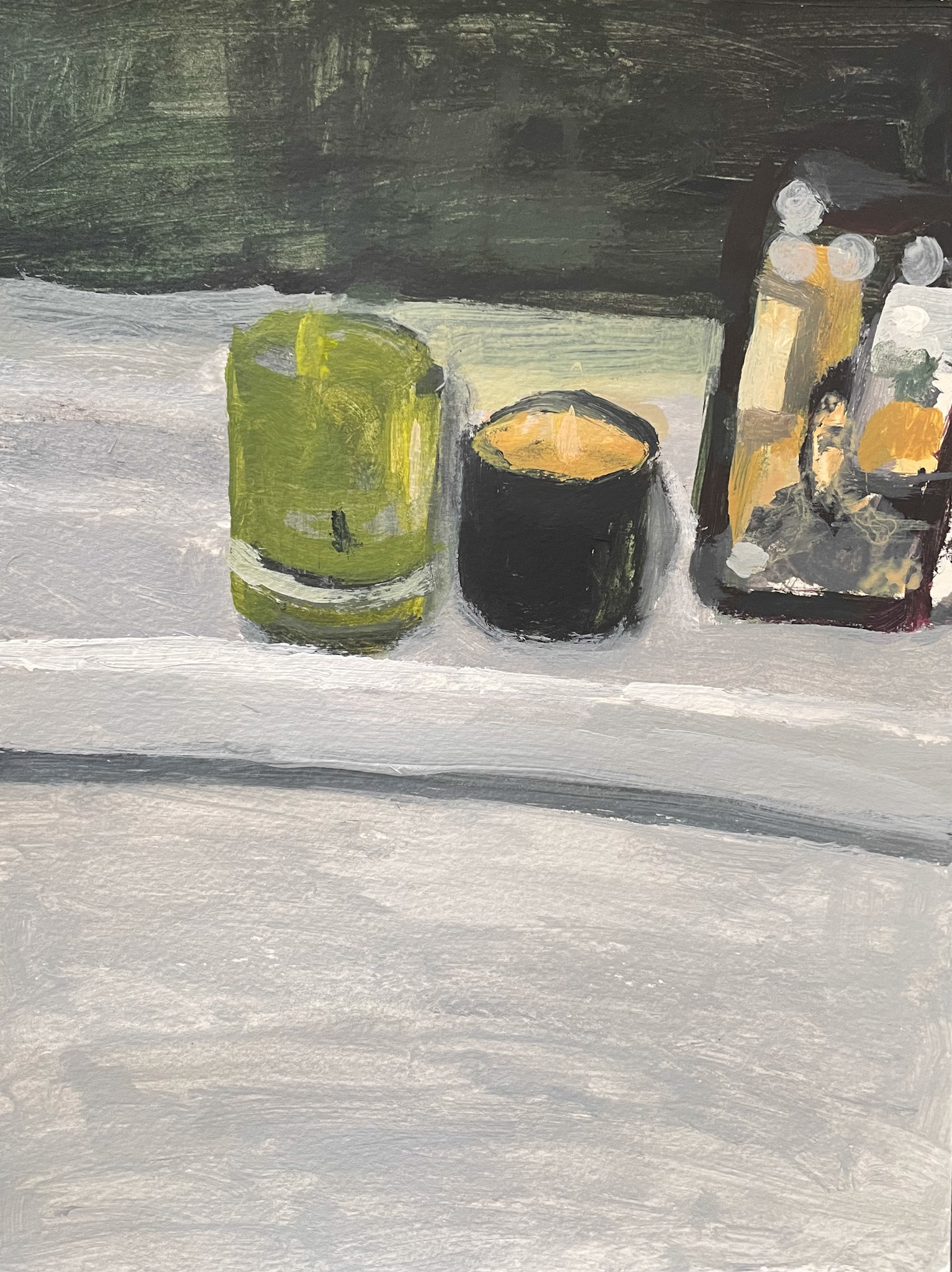 long distance, acrylic on paper