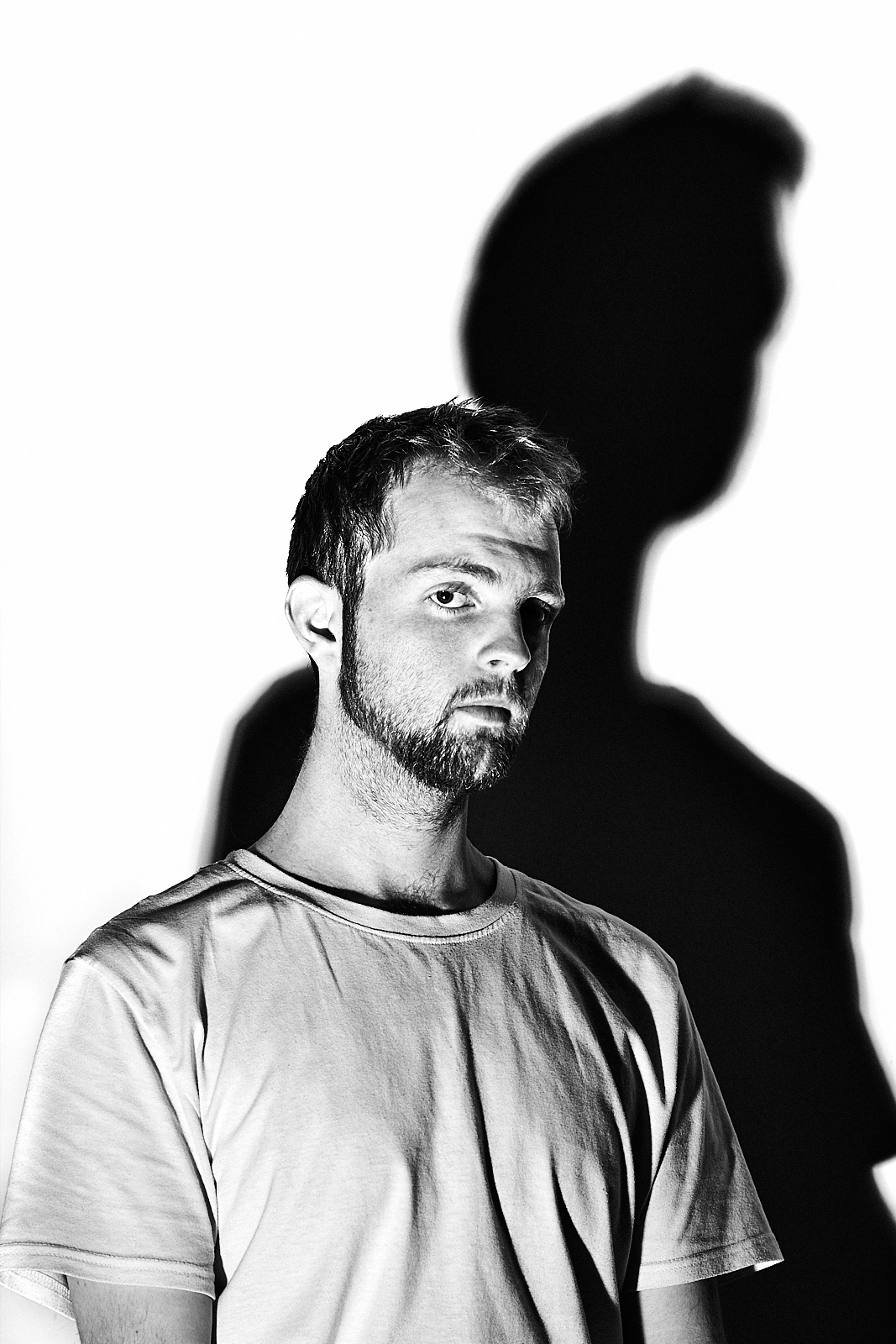 Self-portrait, high contrast black and white