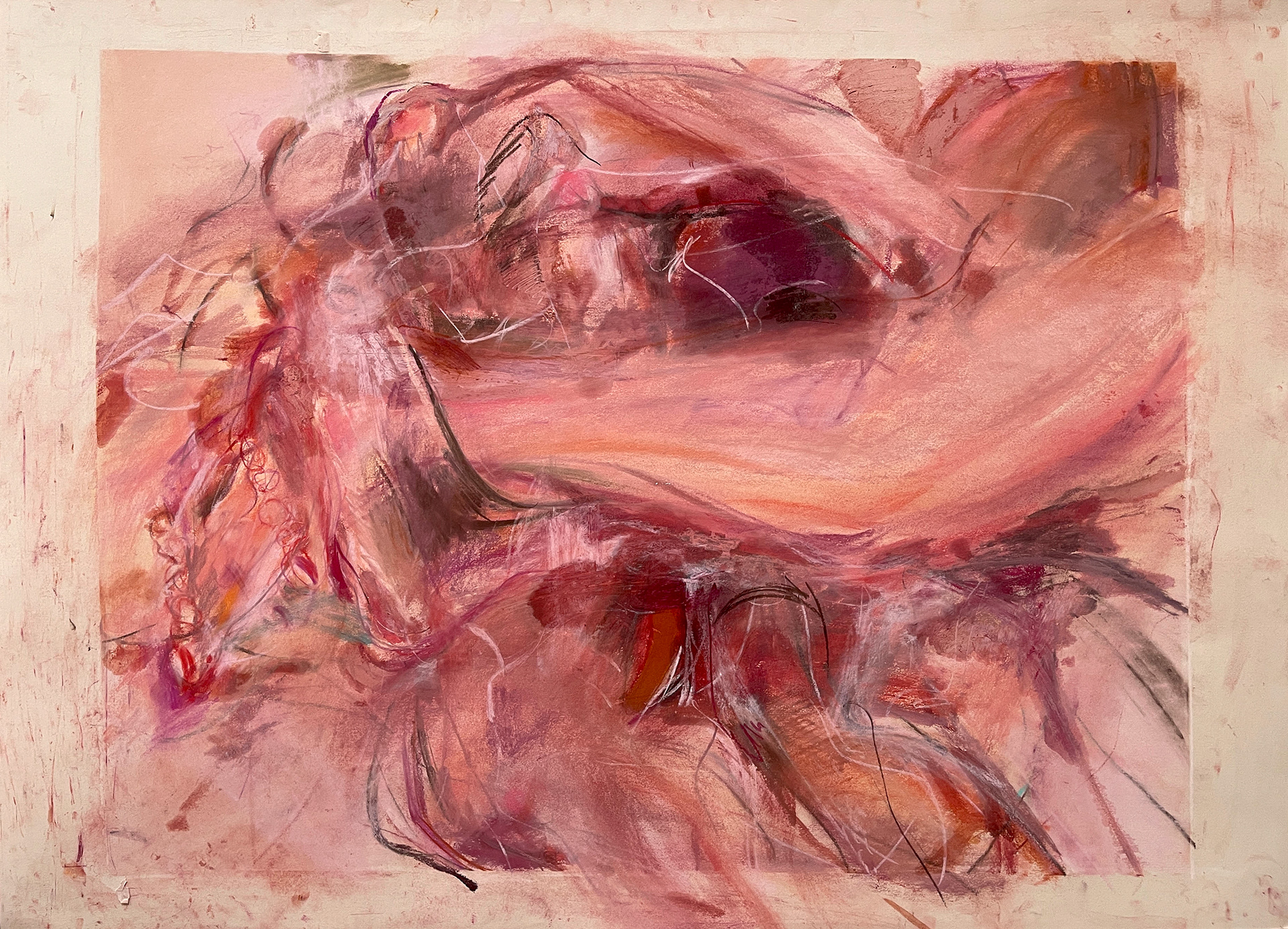Pastel, oil on paper 100×70cm Echoes(SuriSuri) 2025