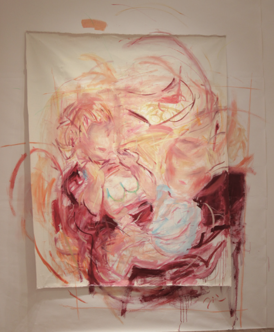 Drawing Boobs! 1600×1840mm oil on canvas 2021