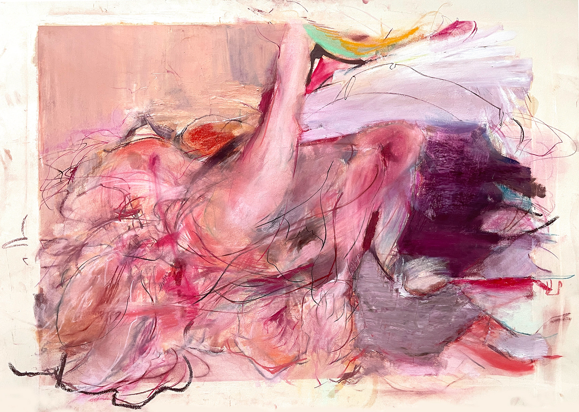 Pastel, oil on paper 100×70cm Echoes(Korokoro) 2025