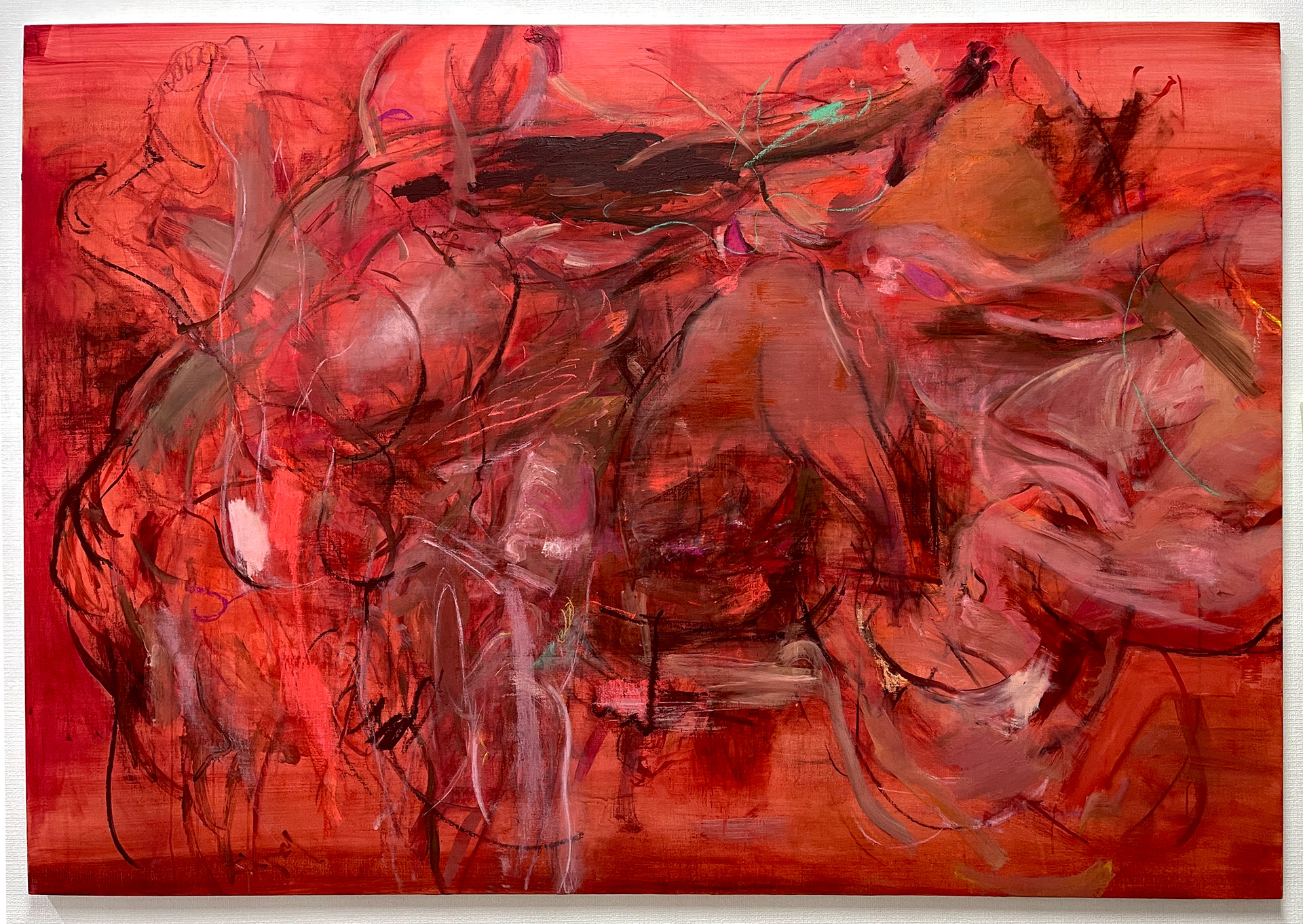 Oil, pastel on canvas 162×112cm Traces in Motion(Gemini01) 2025