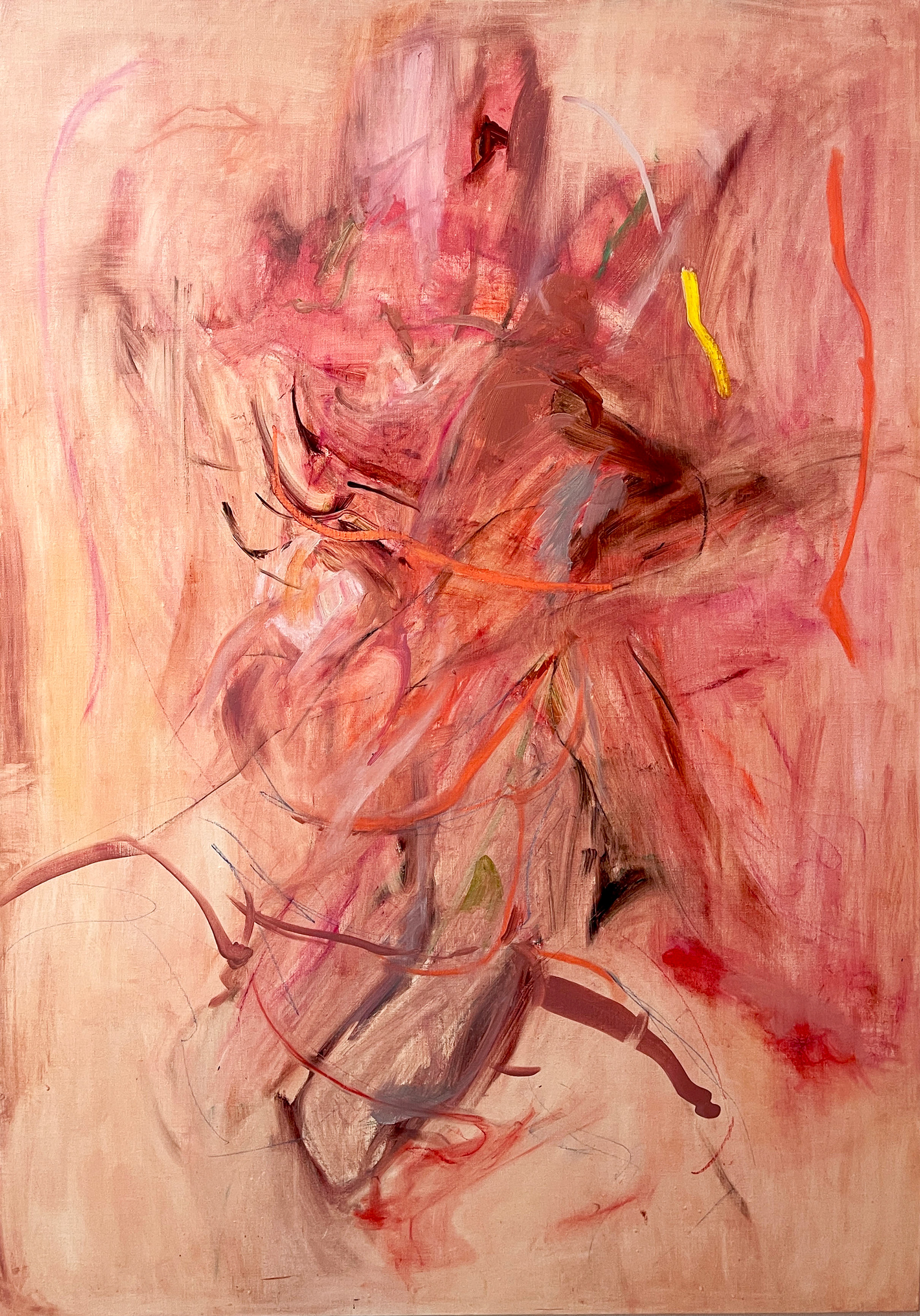 Oil, pastel on canvas, Traces in Motion(Gemini02) 2025 