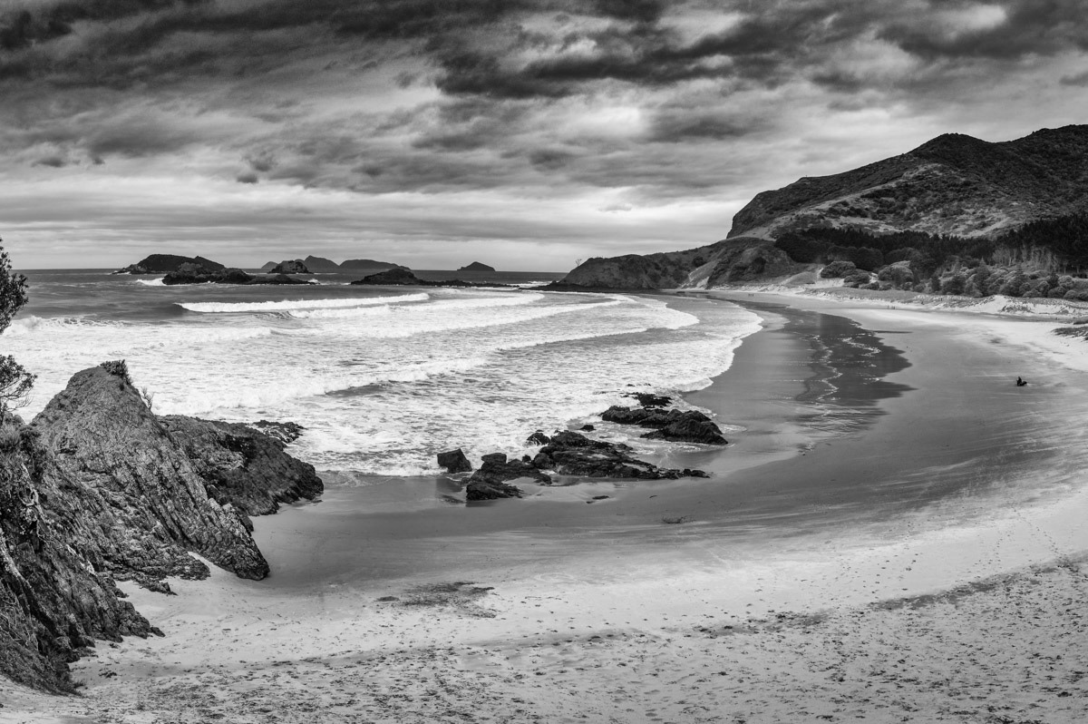 Ocean Beach black and white