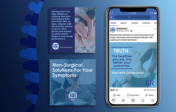 Social media mockups for chiropractor