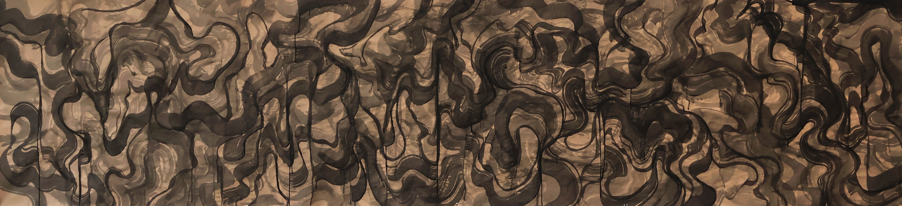 "Caramel" by Sleep Token, Ink on Paper, 160" x 35", 2025