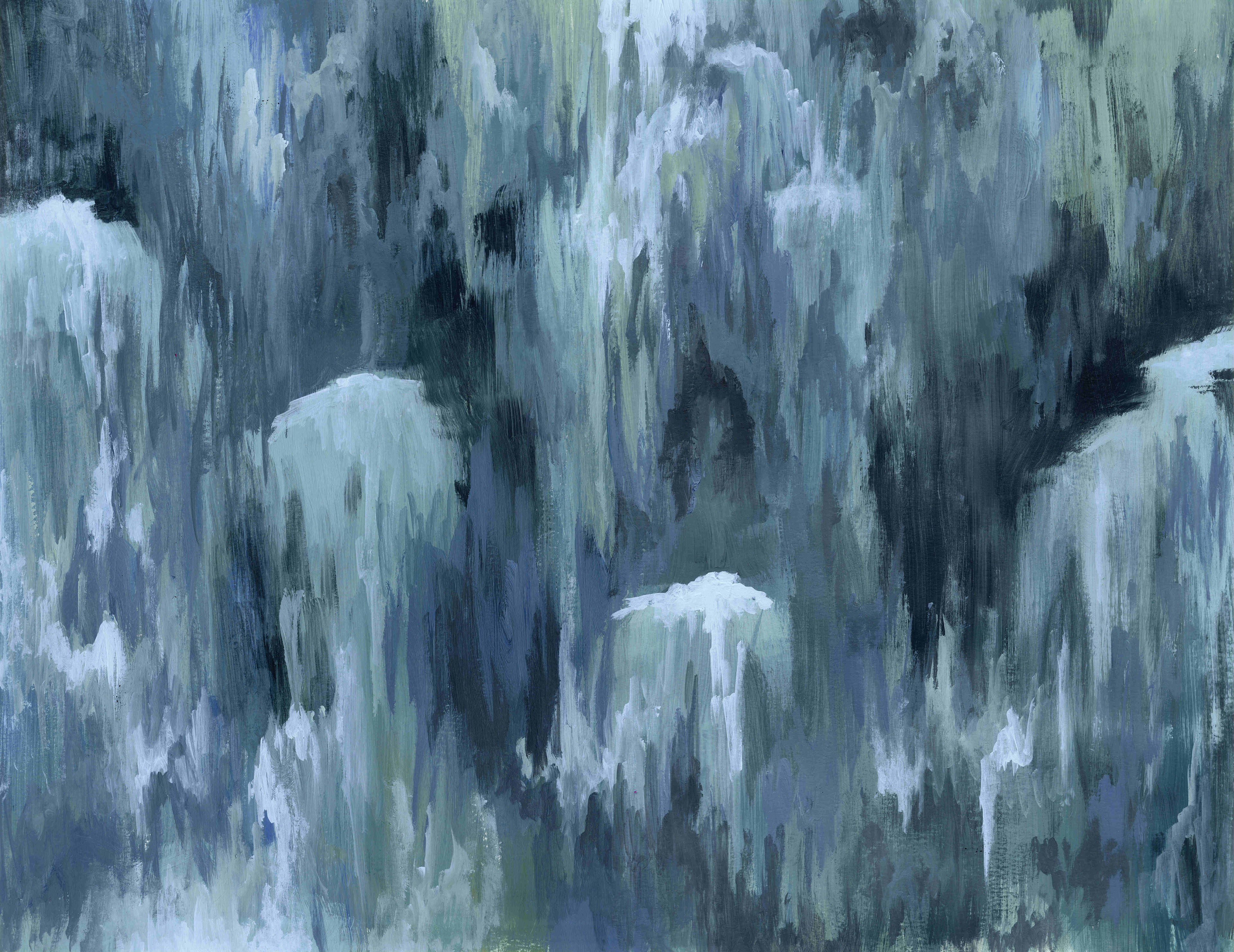 "Willow Falls", Acrylic on Bristol, 18" x 24", 2022