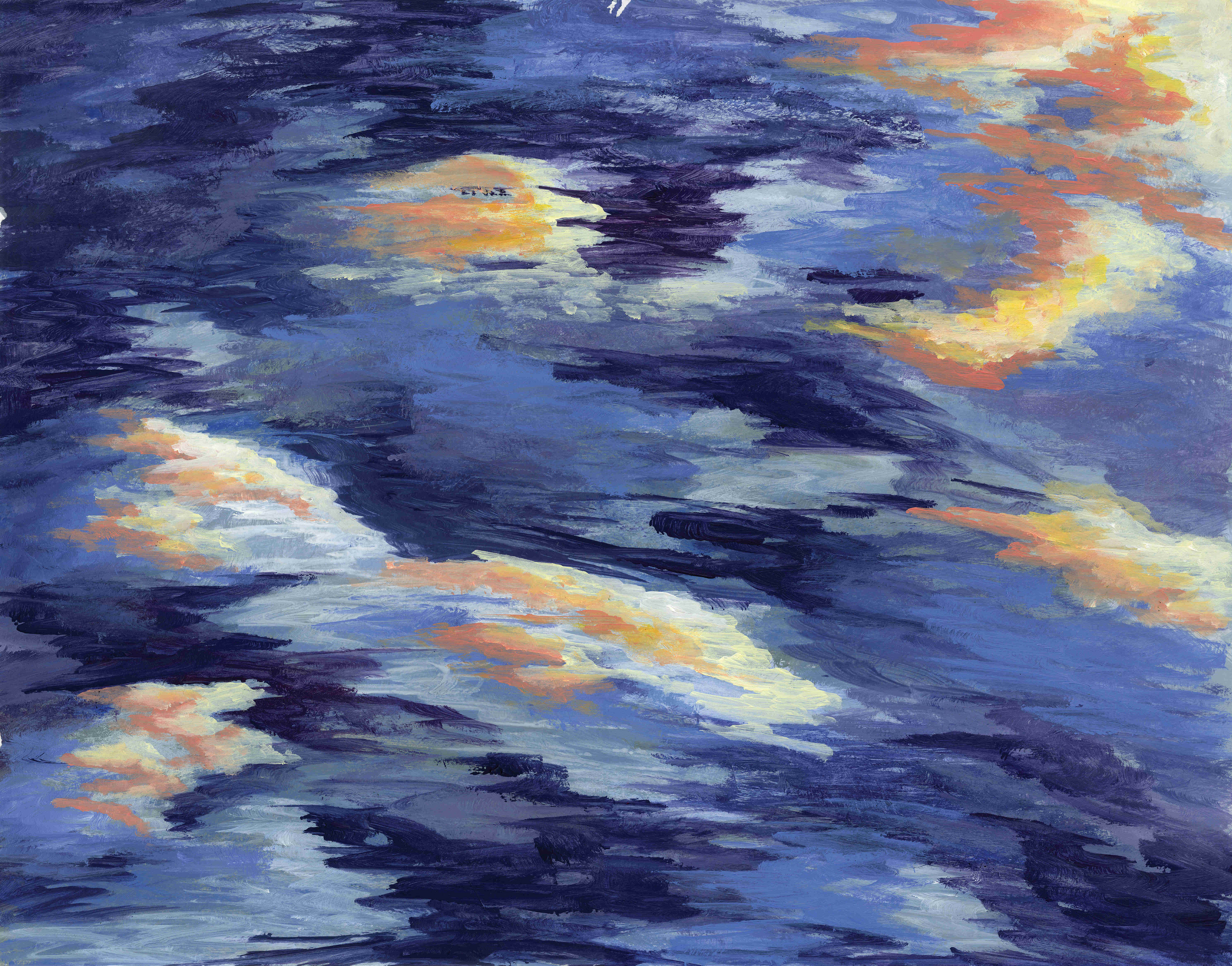 "Clouds", Acrylic on Bristol, 18" x 24", 2022