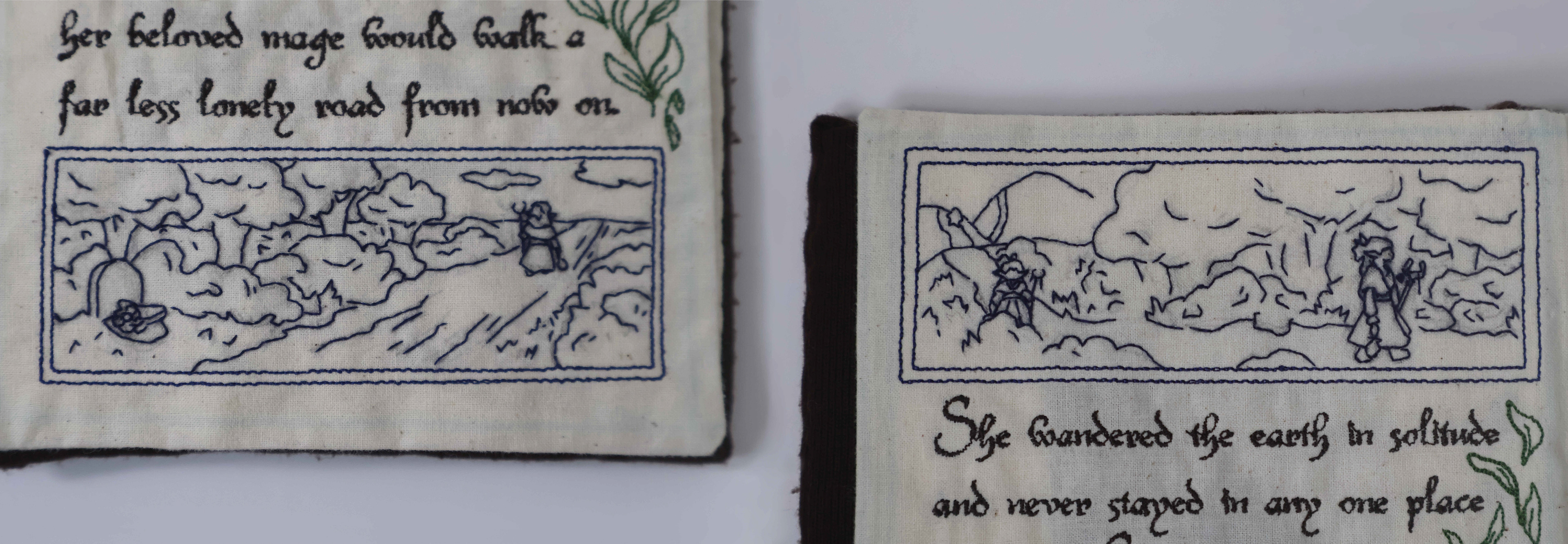 Hand-embroidered Panels Close-Up