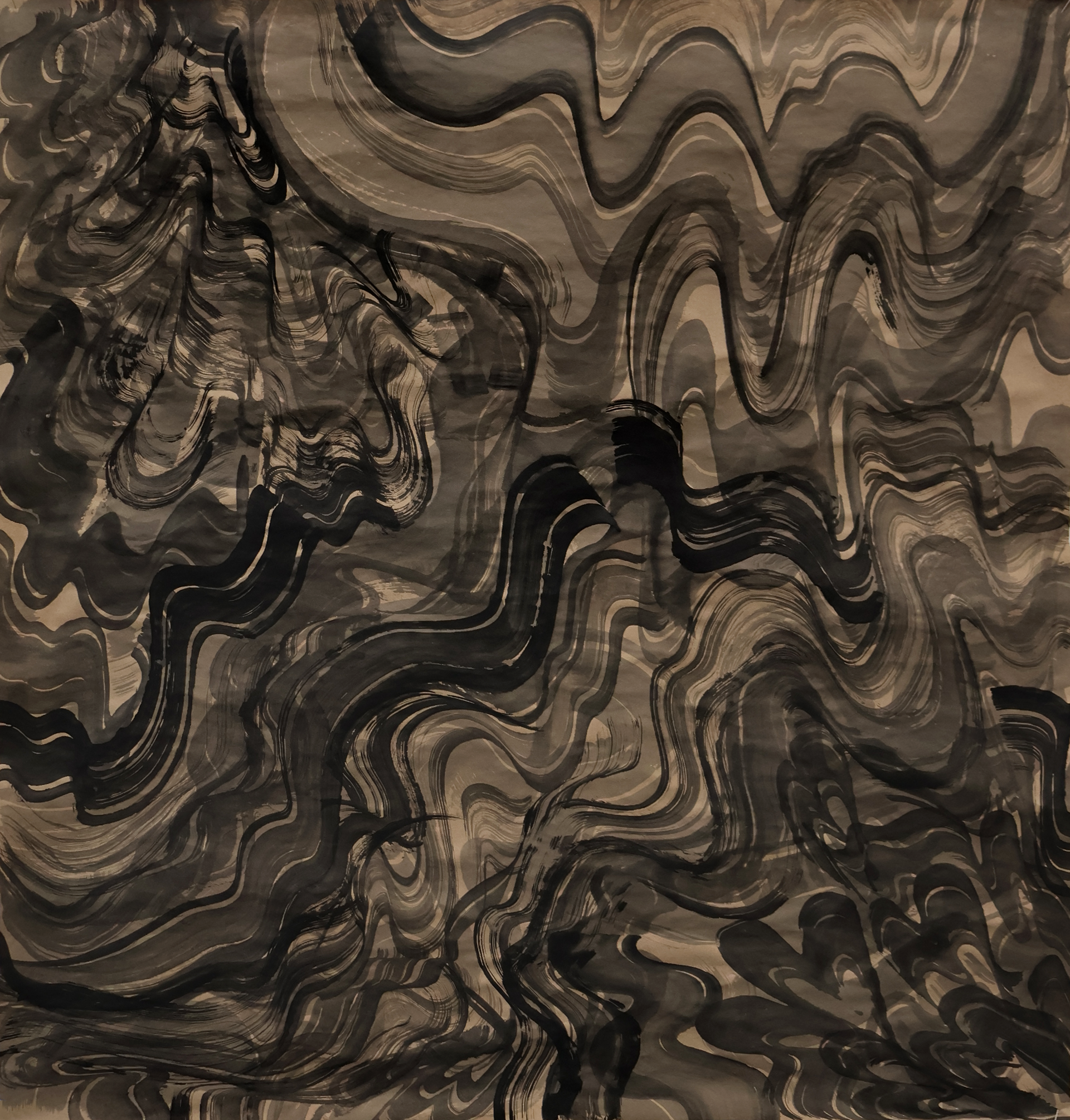 "Drag Me Under" by Sleep Token, Ink on Paper, 30" x 36", 2025