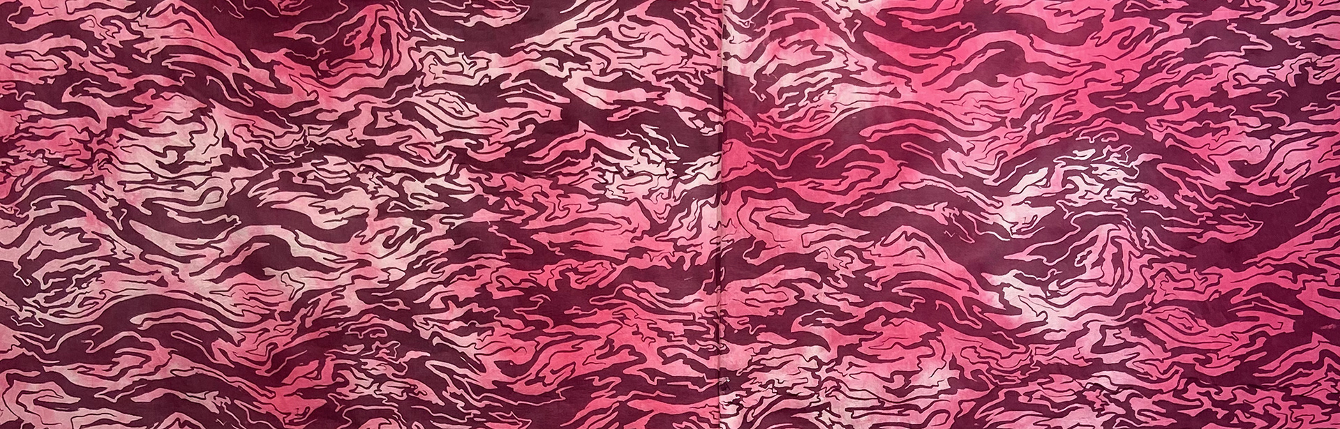 Screen Print on Hand-Dyed Fabric, Yardage, 2023