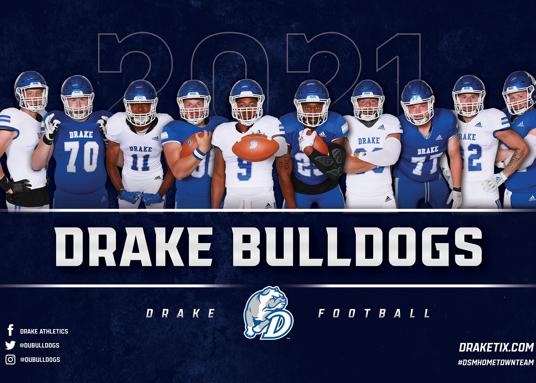 Drake Bulldogs Basketball Jersey - Blue