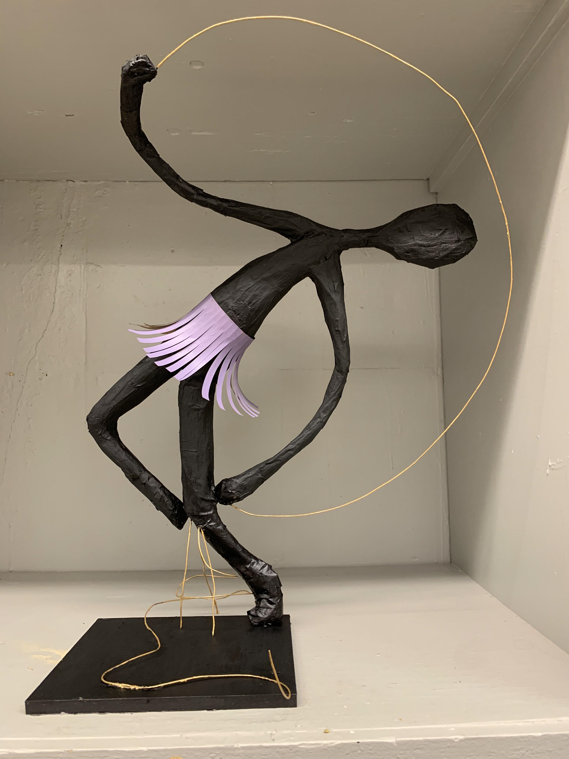 Dancing on the Edge (Medium: Wire, cardboard). Concept was illusion of movement.