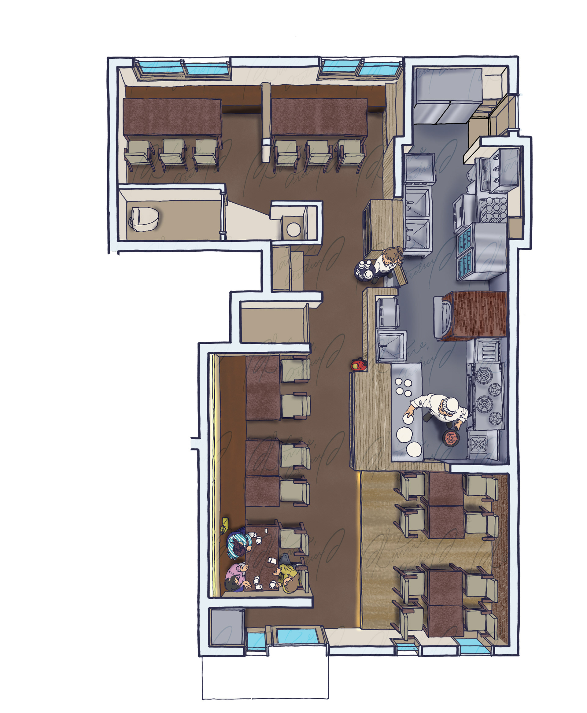 レストラン_内装パース