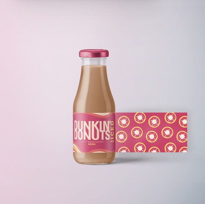 bottle mockup with unwrapped label to show inside design
