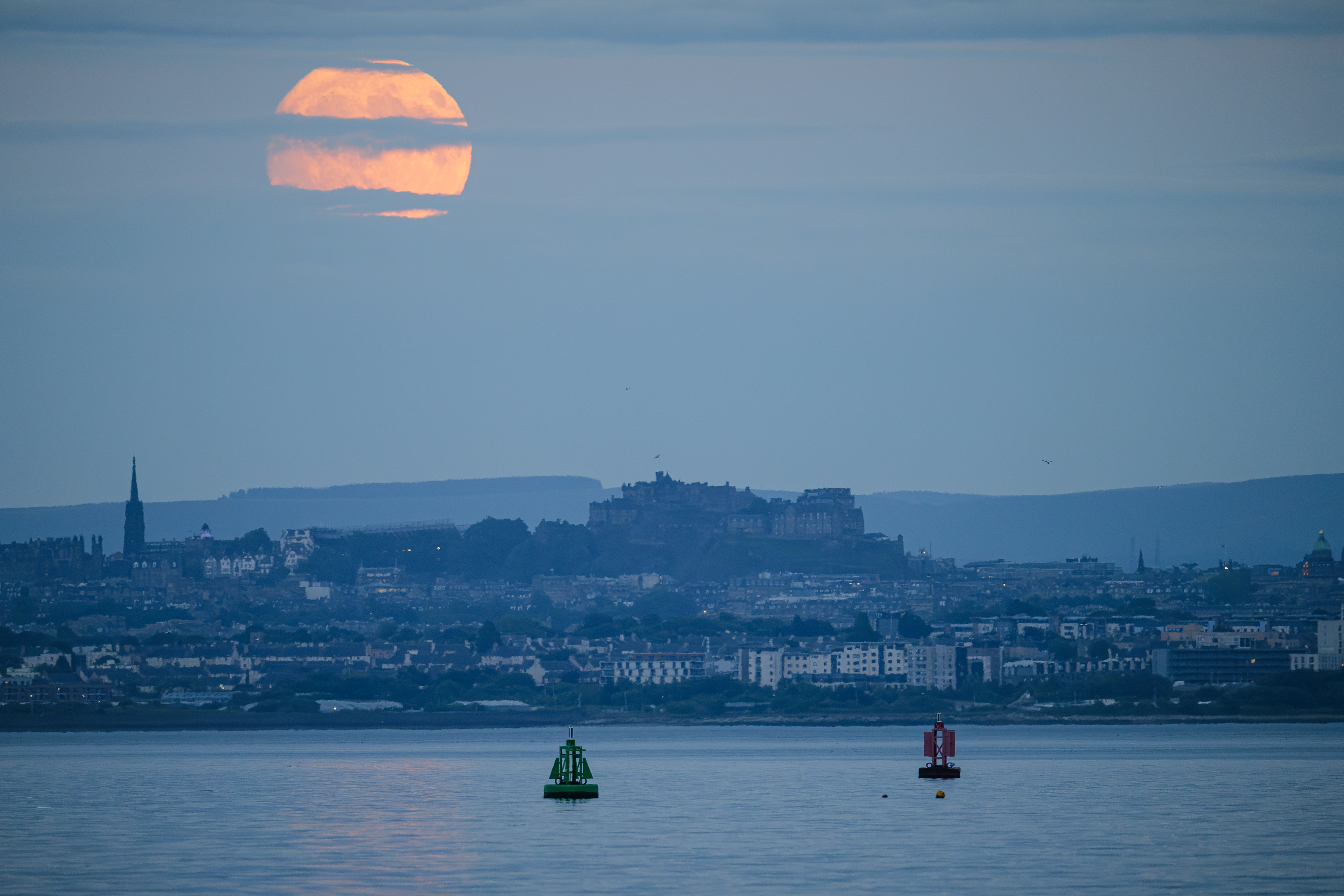 Moonrise over Edinburgh Castle