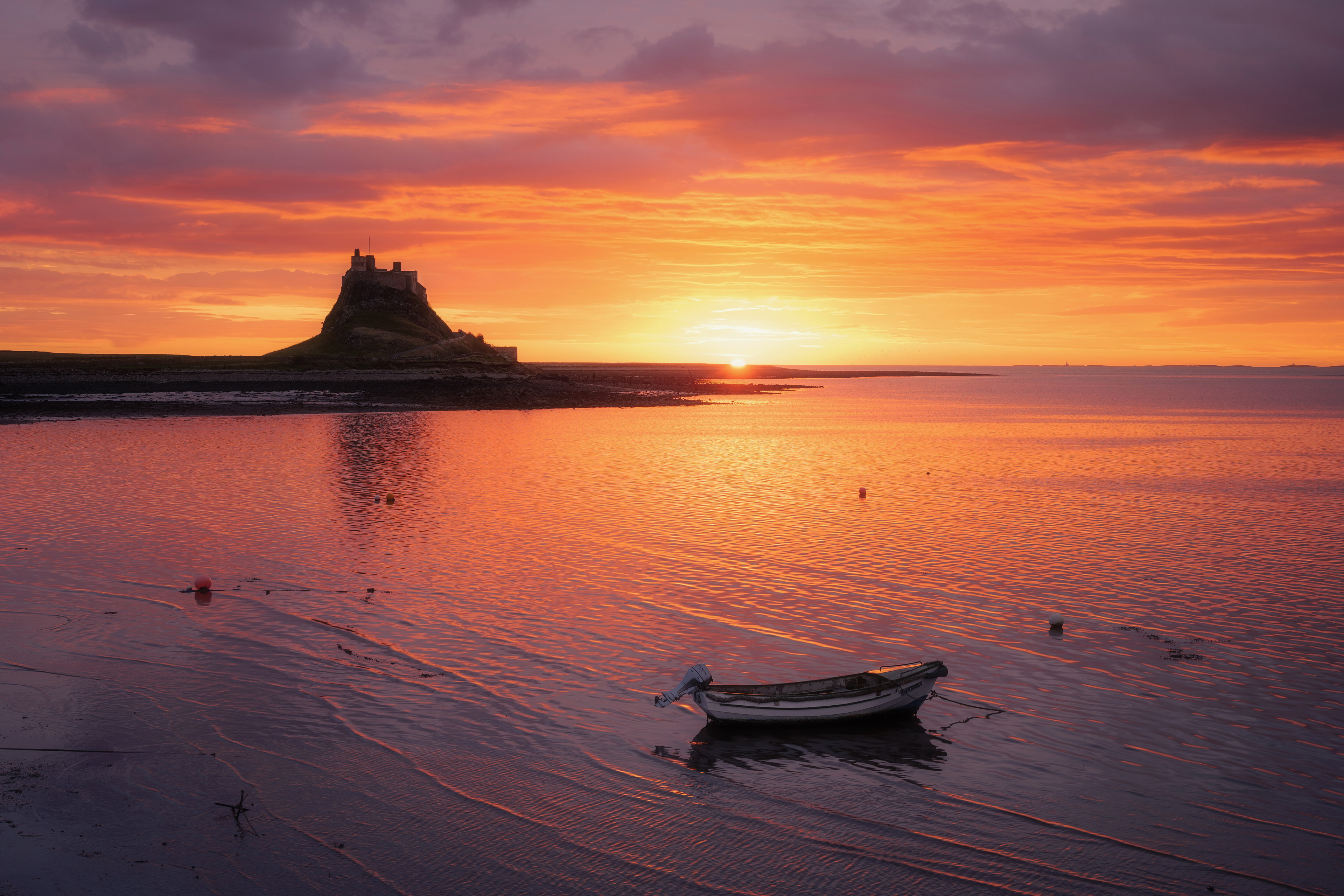 Lindisfarne Castle at sunrise