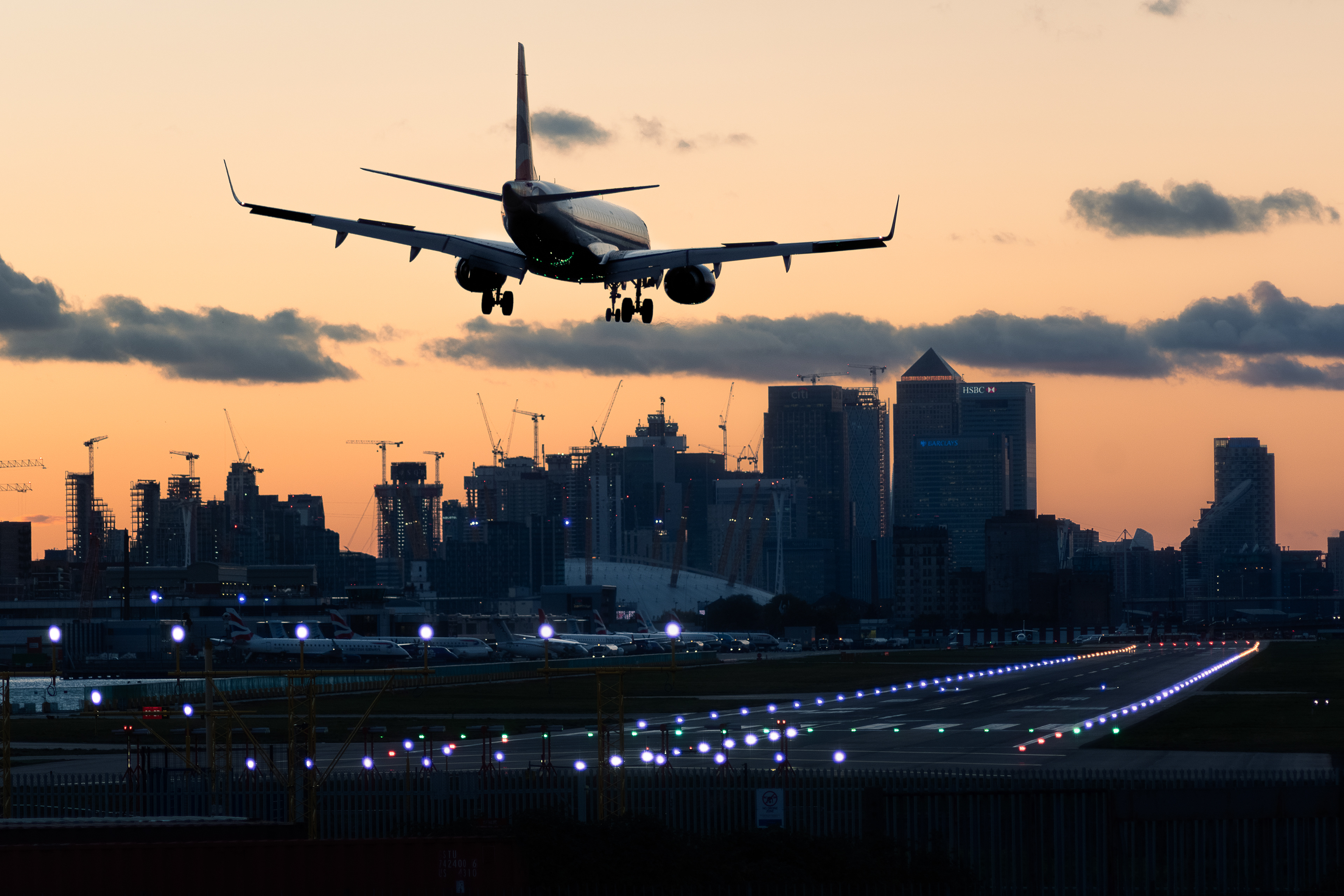 City airport and Canary Wharf