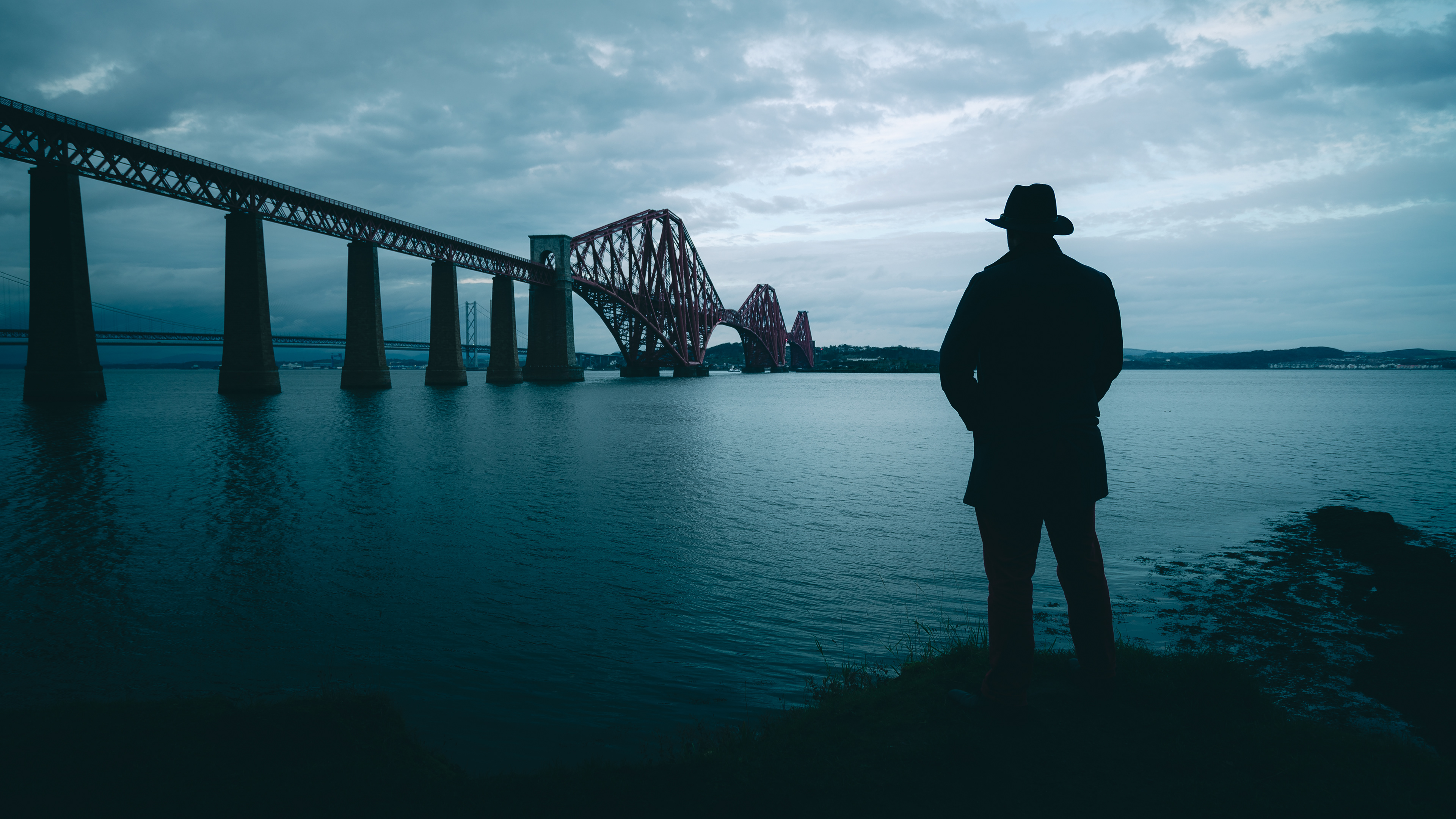 Self-portrait at the Forth Bridge