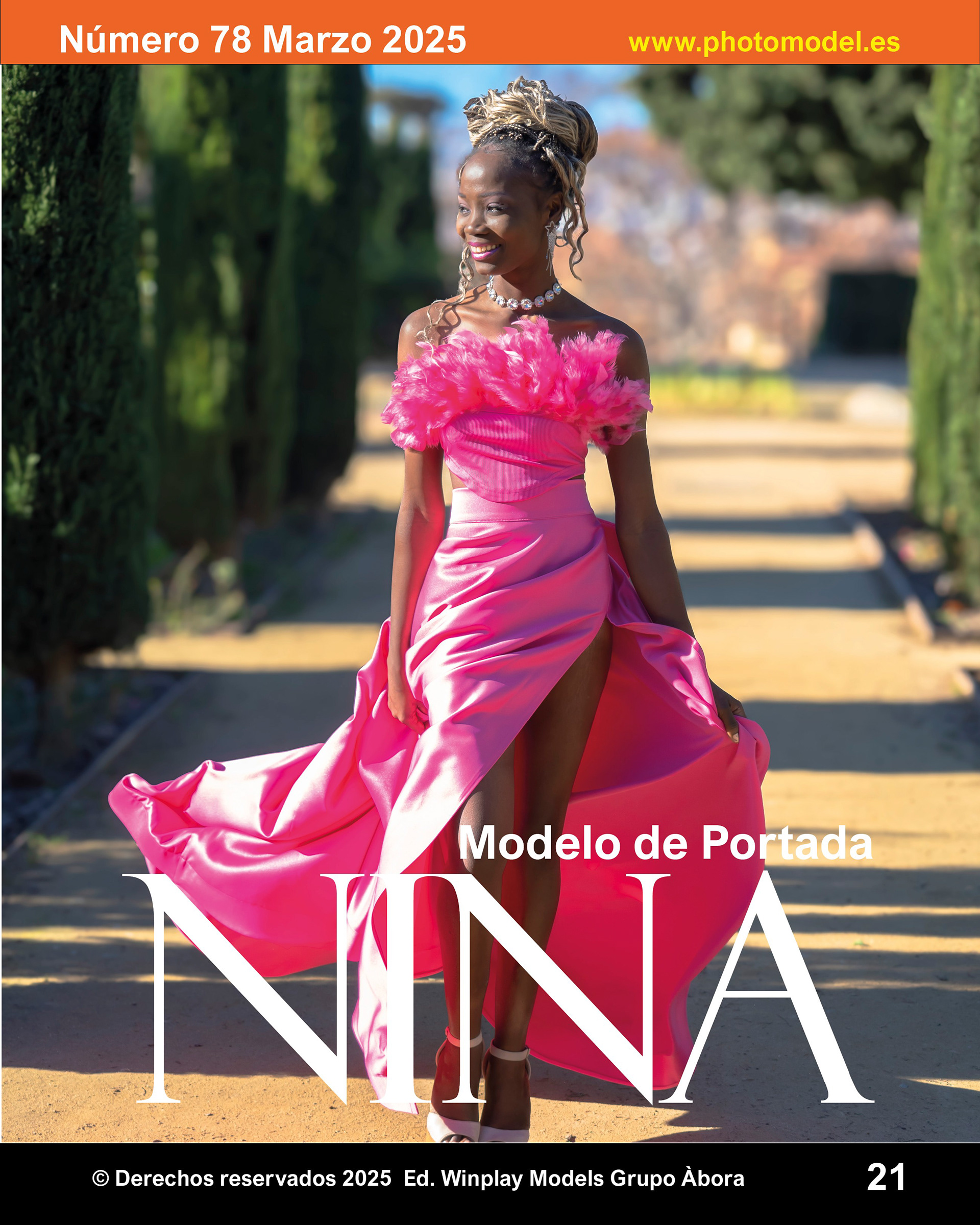 Nina wearing Pink Dress by Tina Kolesnikova