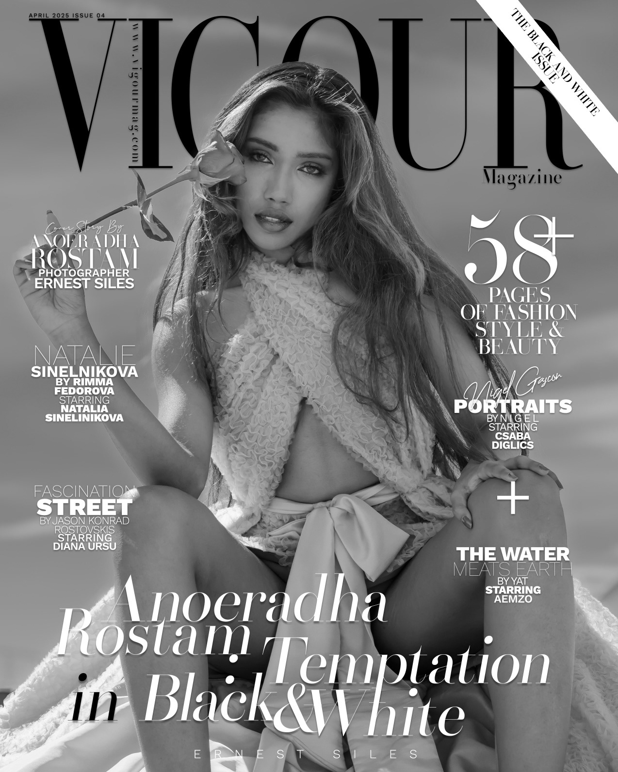 ANOERADHA ROSTAM - VIGOUR Magazine cover - Photo Ernest Siles