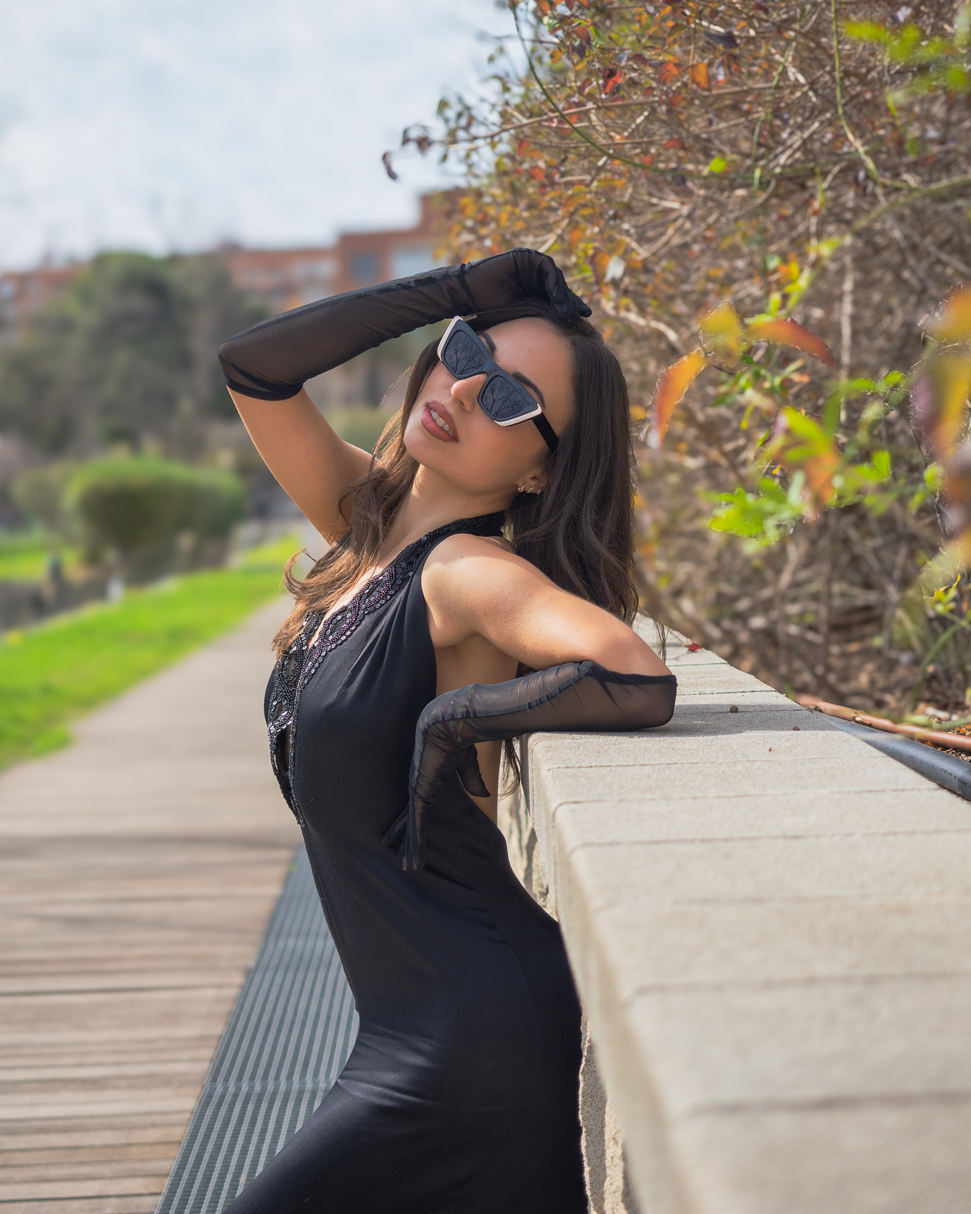 Model Madina Ism wearing Tina Kolesnikova dress