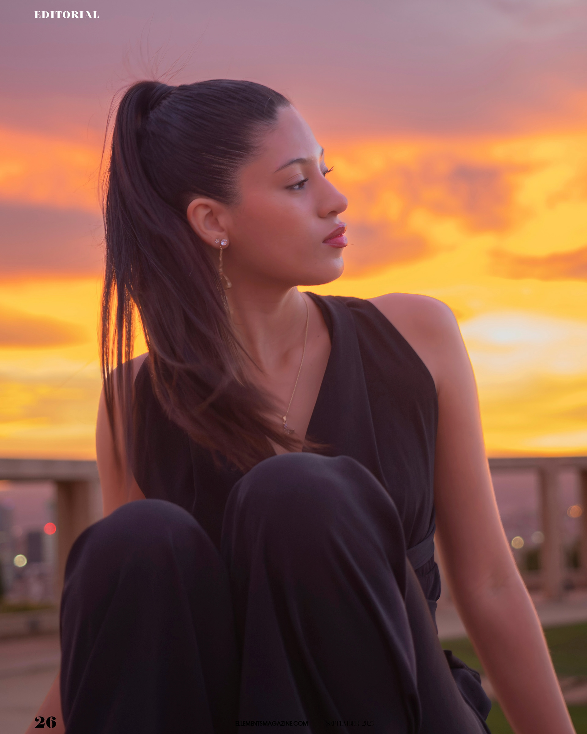 Ashley Sanchez wearing Tina Kolesnikova black dress