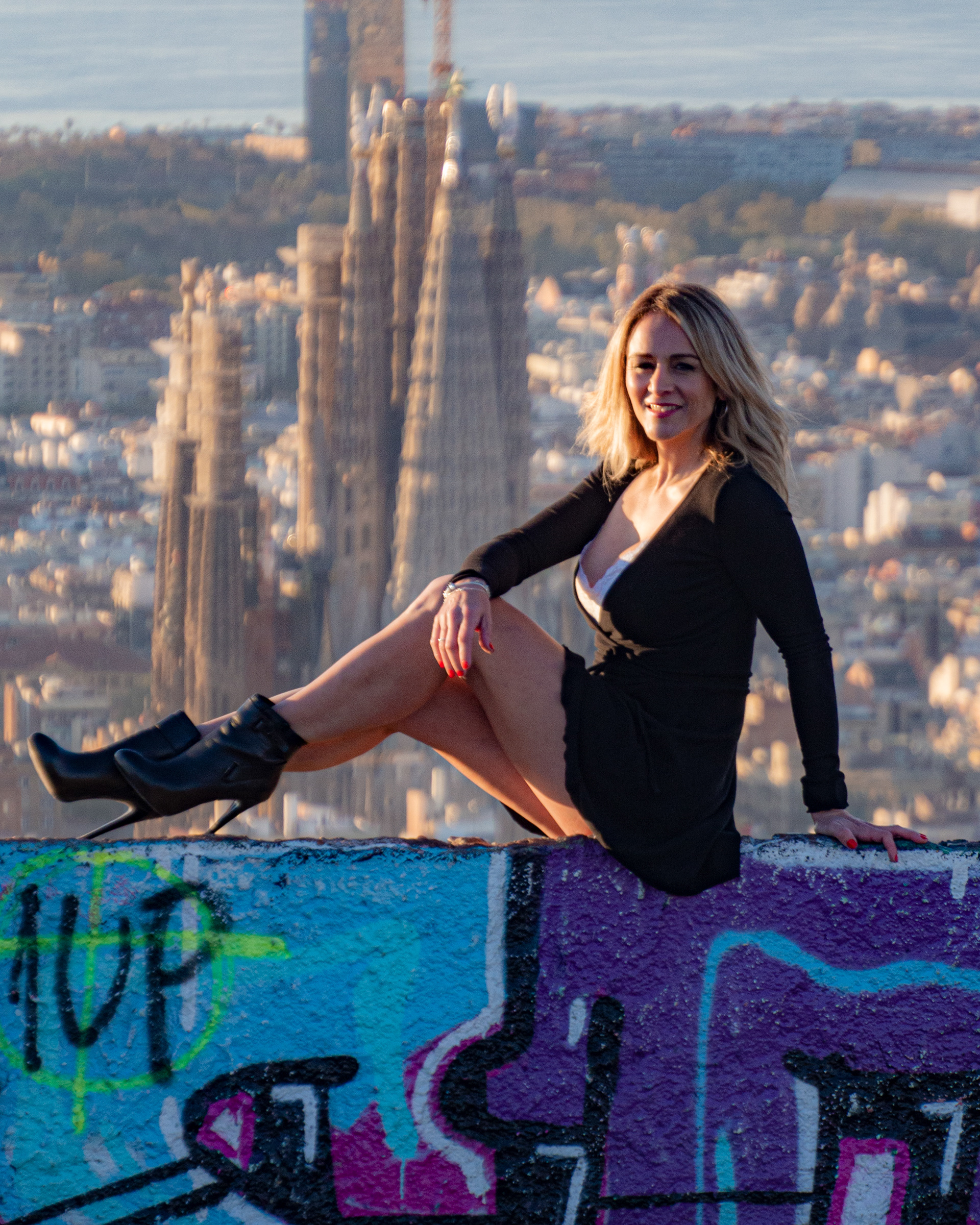 Portrait with Sagrada familia barcelona