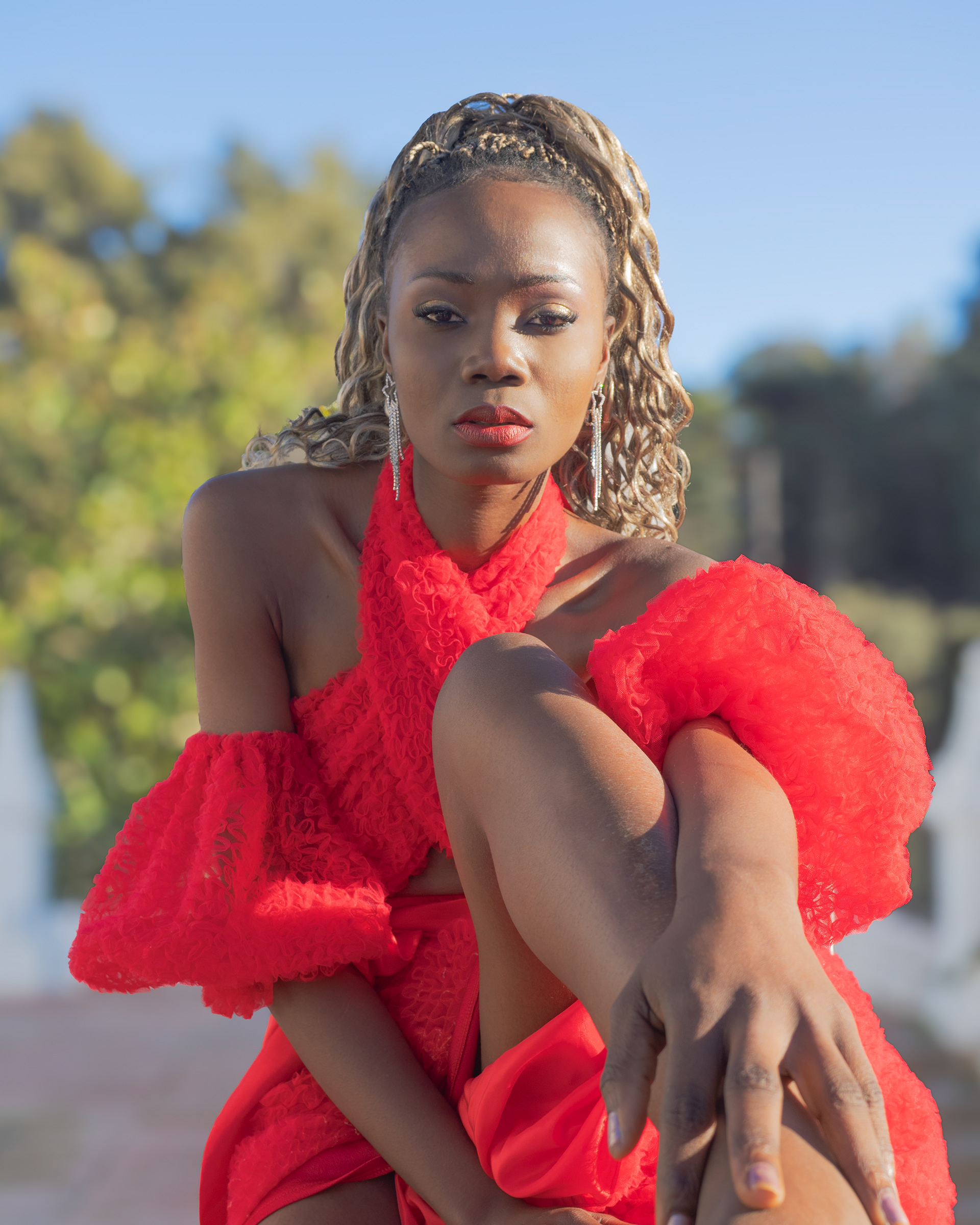 Model Nina wearing Tina Kolesnikova dress