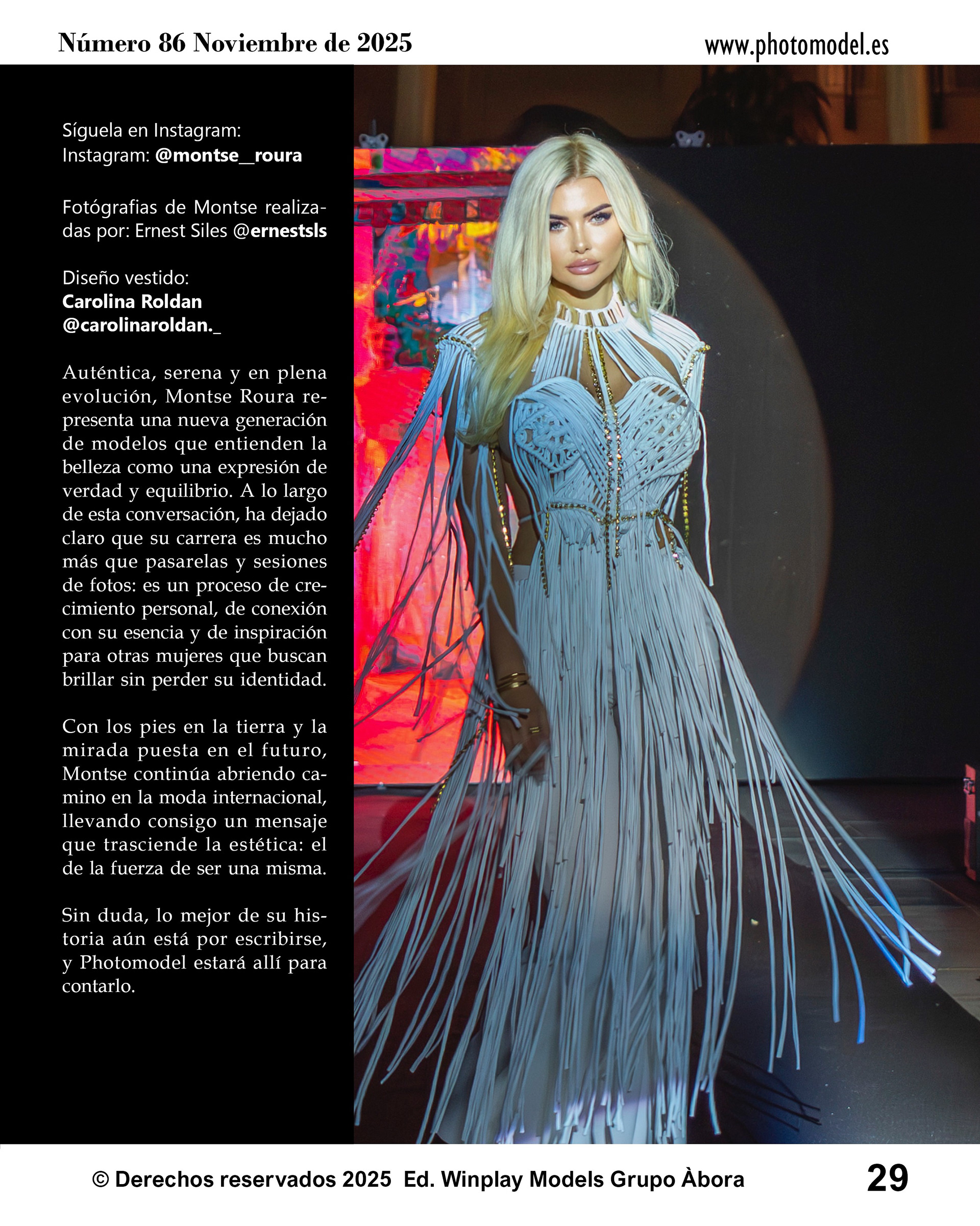 Montse Roura wearing Carolina Roldan