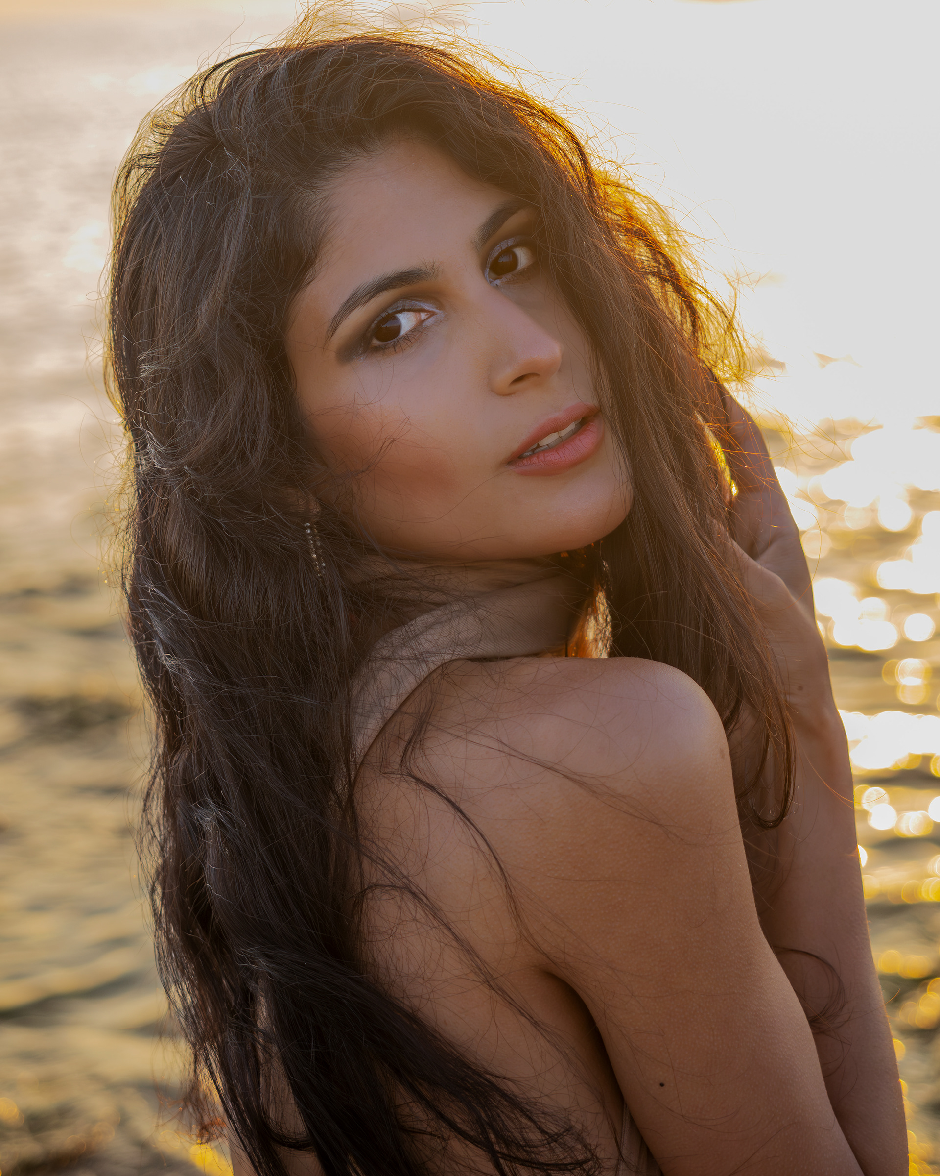 unrise barcelona  beach portrait photoshoot