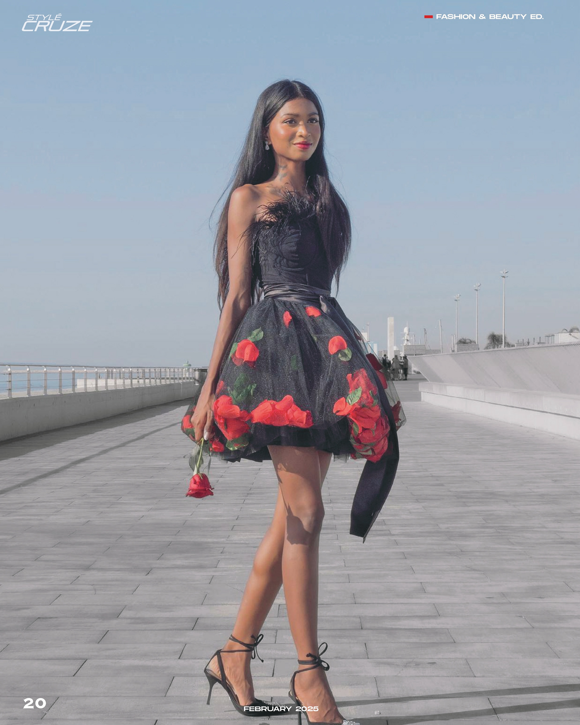 Model Ela Naranayan wearing Tina Kolesnikova dress