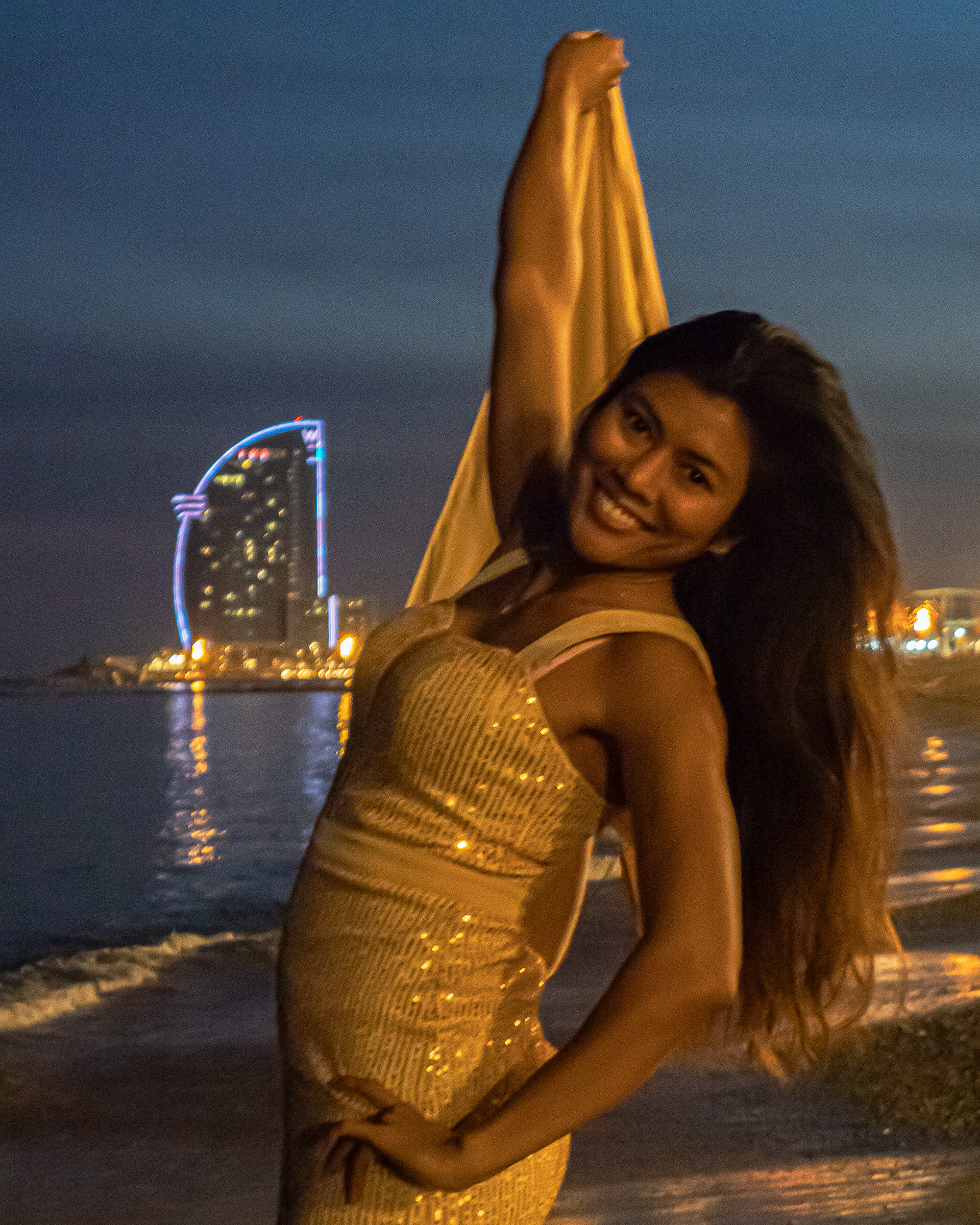 Azura Moktar waring golden dress