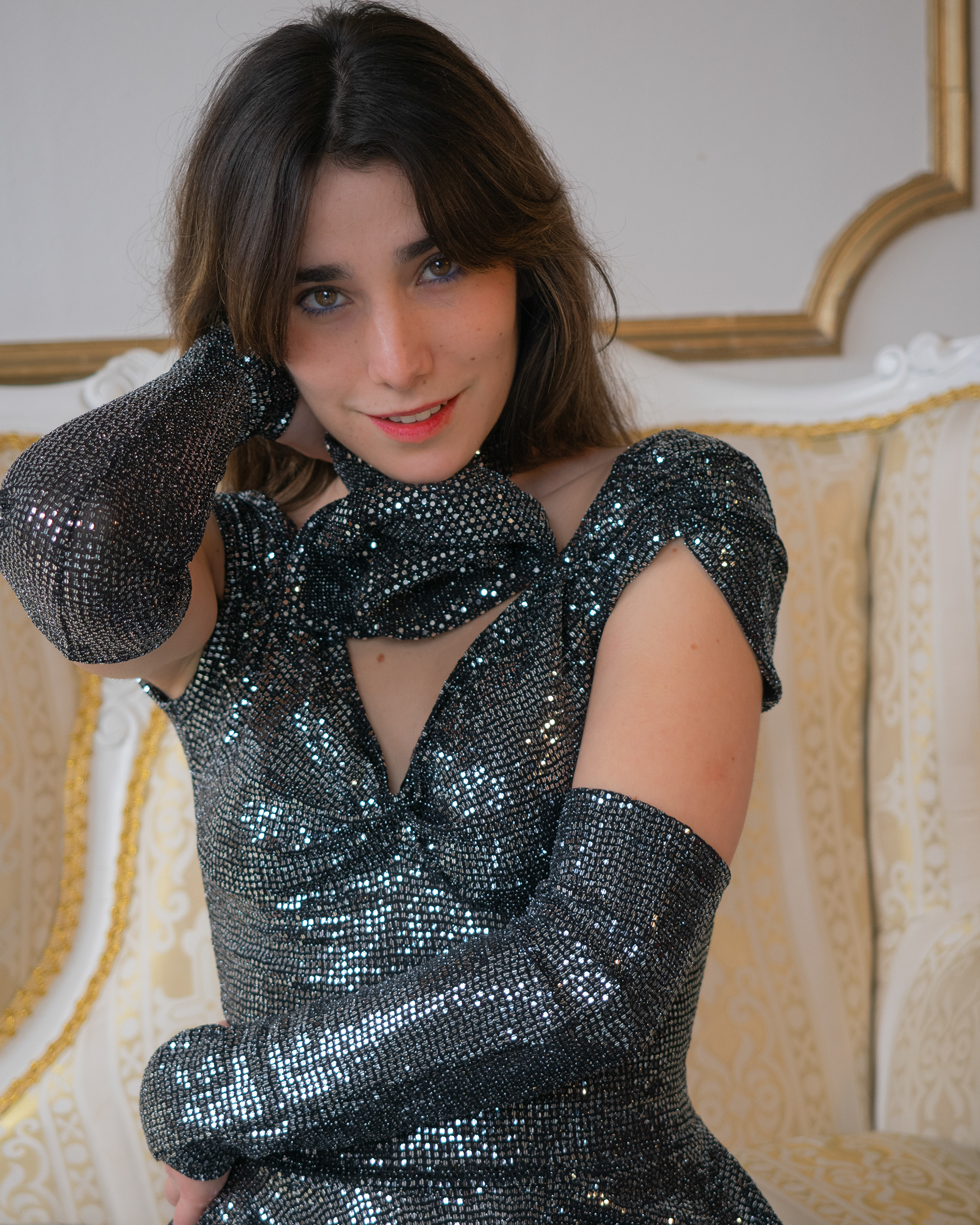 Singer-songwriter Arual wearing Tina Kolesnikova Dress