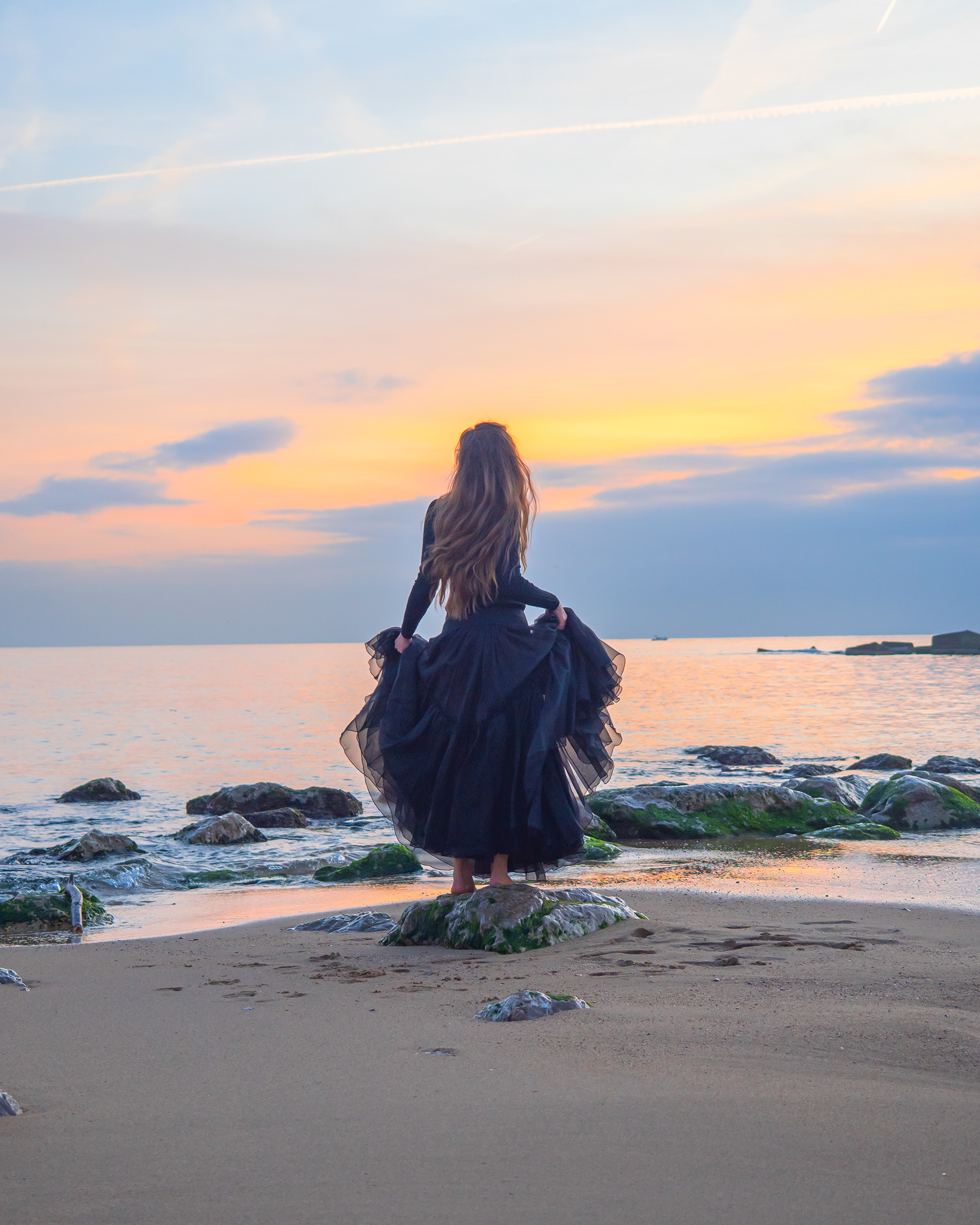 Maica Rivera  at sunrise in Barcelona