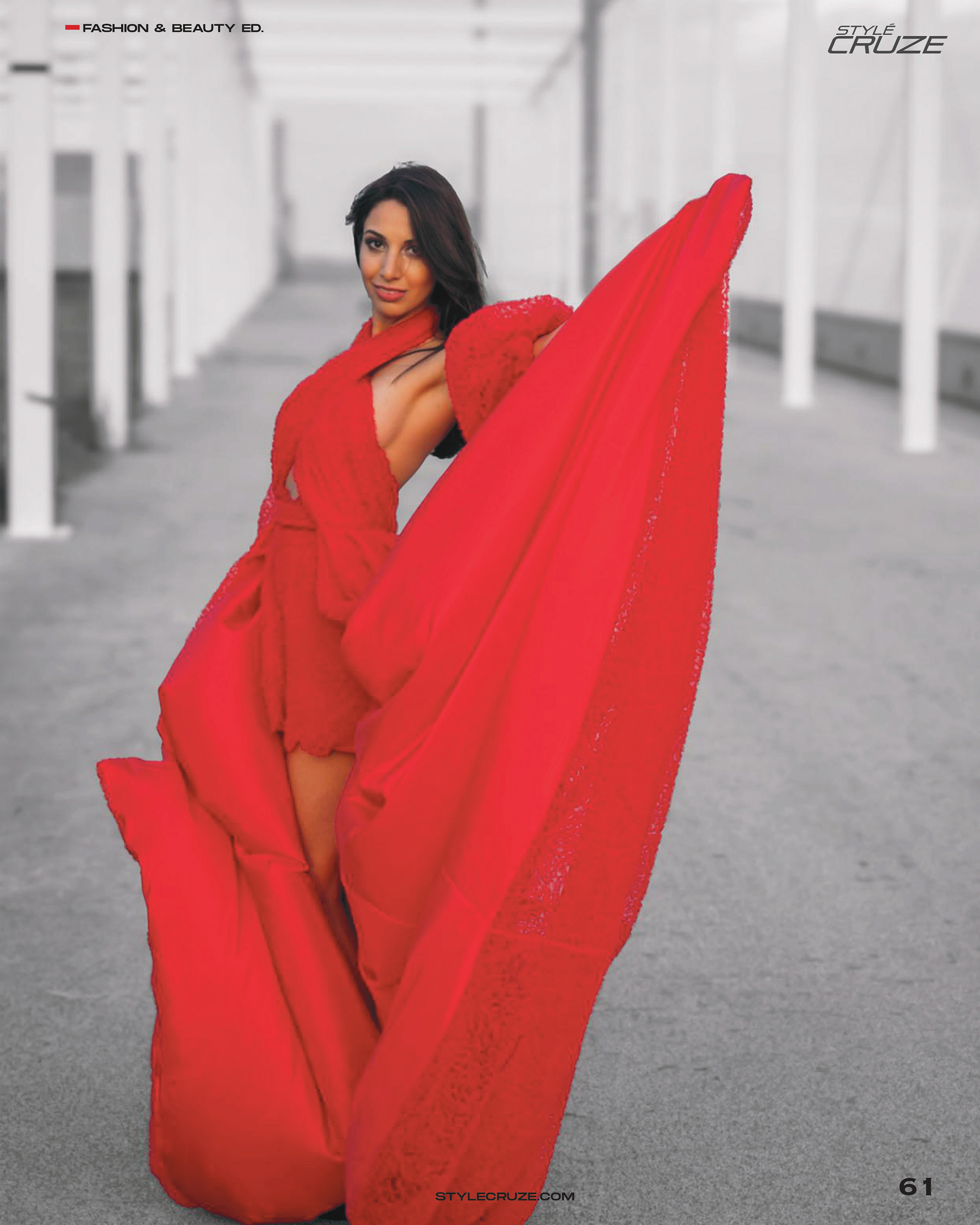 Oksana Pavlova wearing Tina Kolesnikova red dress