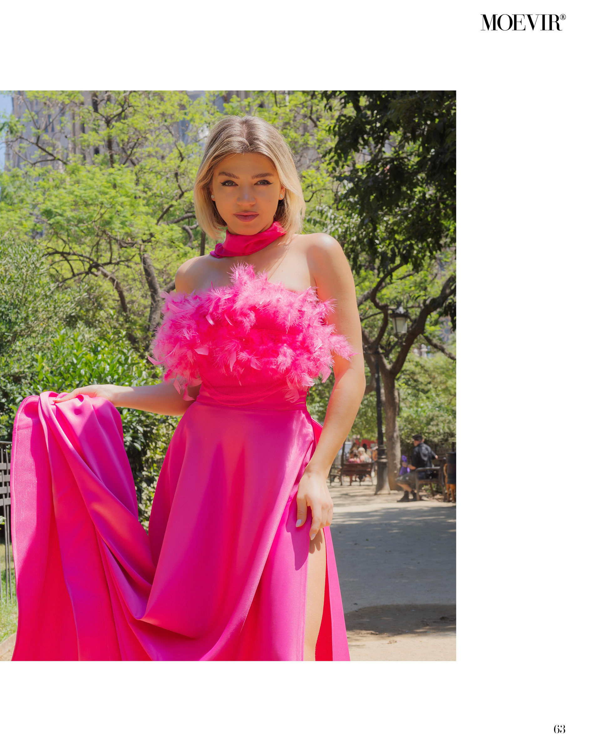 Maria Sukuryan wearing pink dress of Tina Kolesnikova